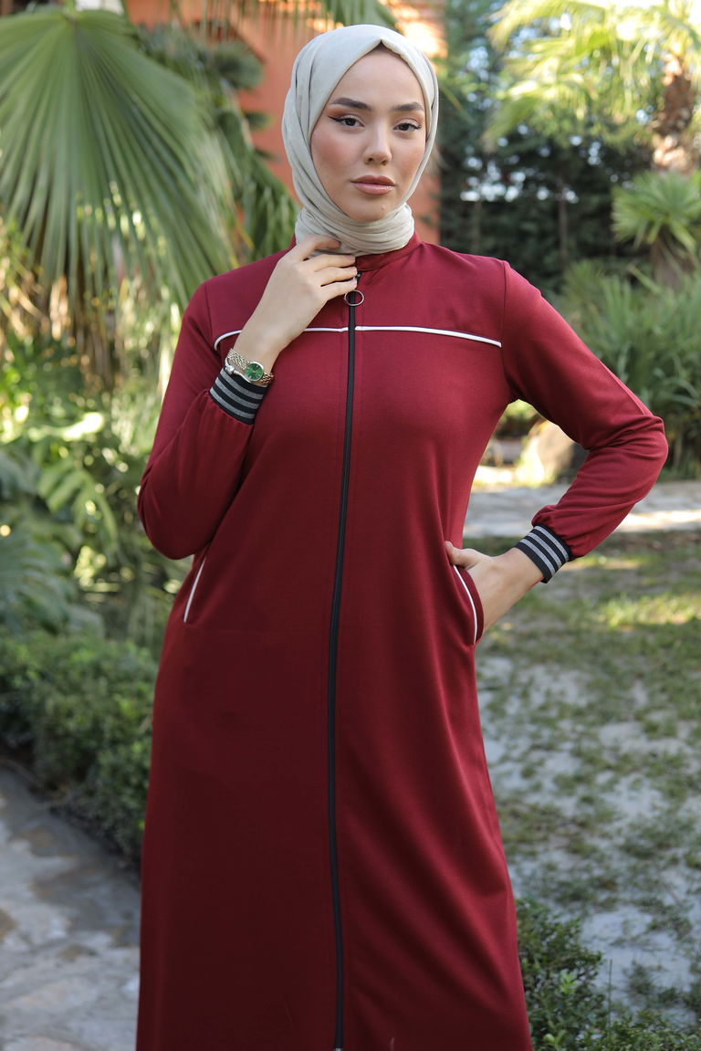 Şeritli Kap Bordo - 13346 - TOFİSA