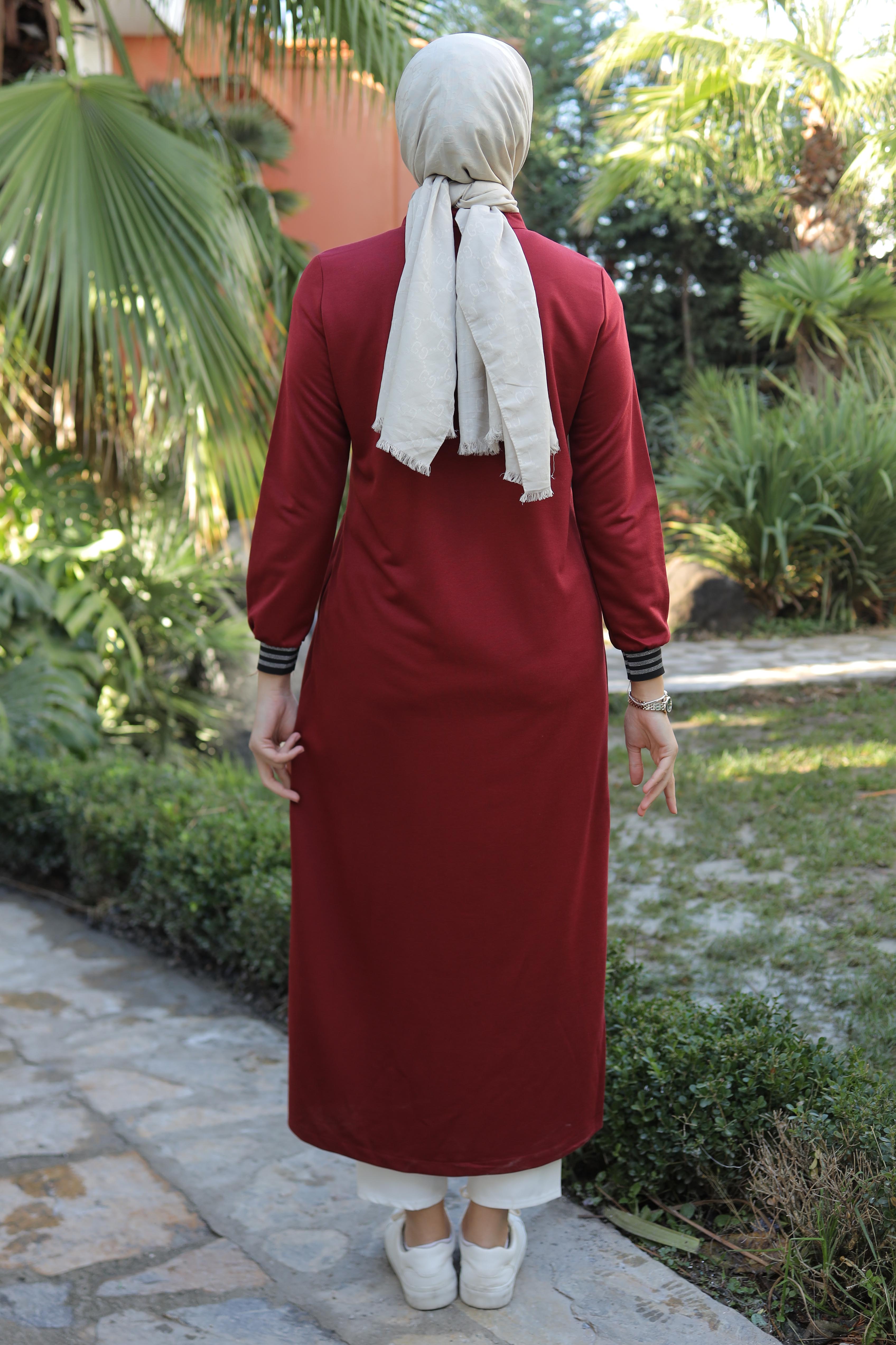 Şeritli Kap Bordo - 13346 - 6