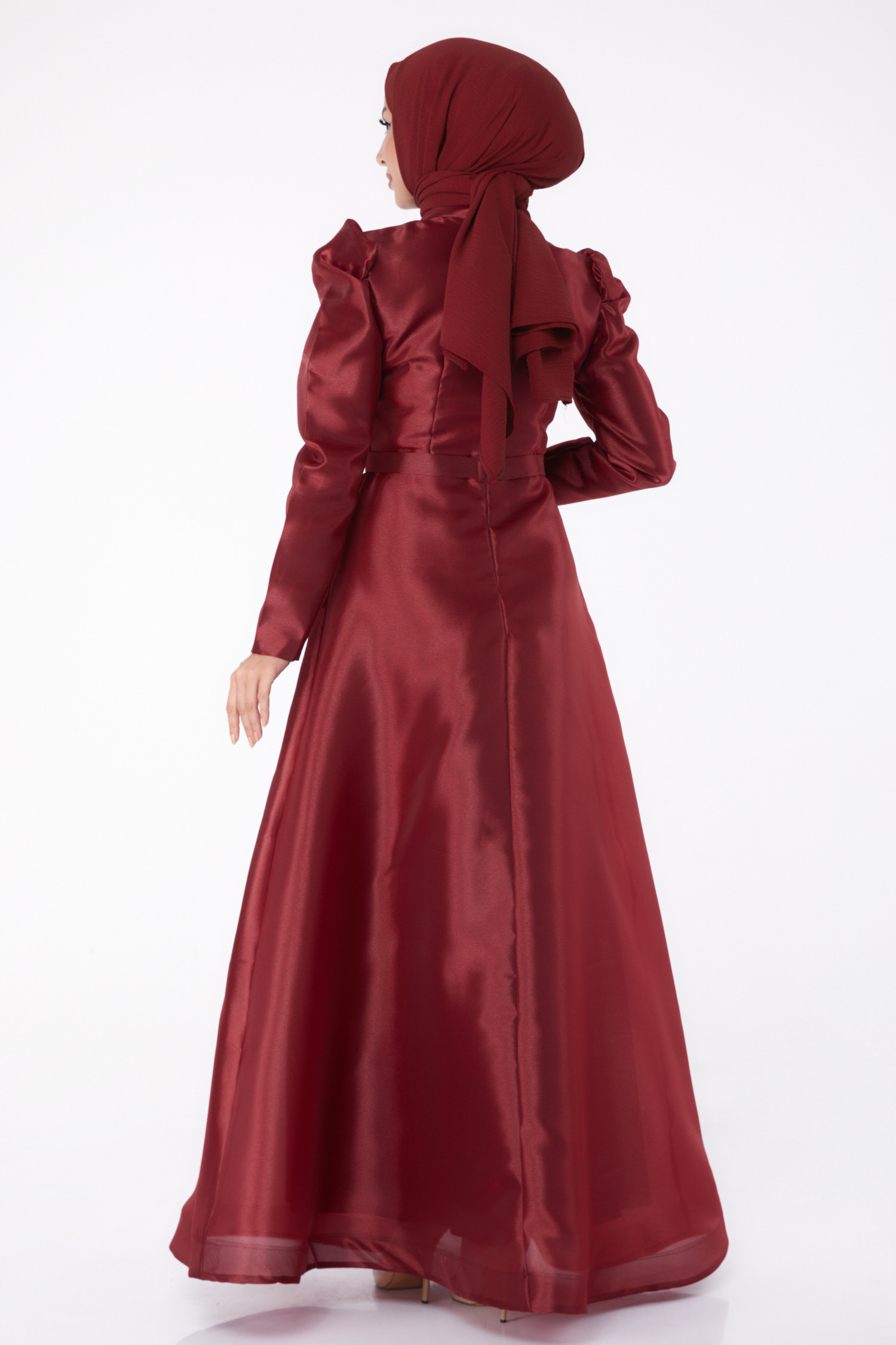 Taşlı Prenses abiye Bordo - 26250 - 5