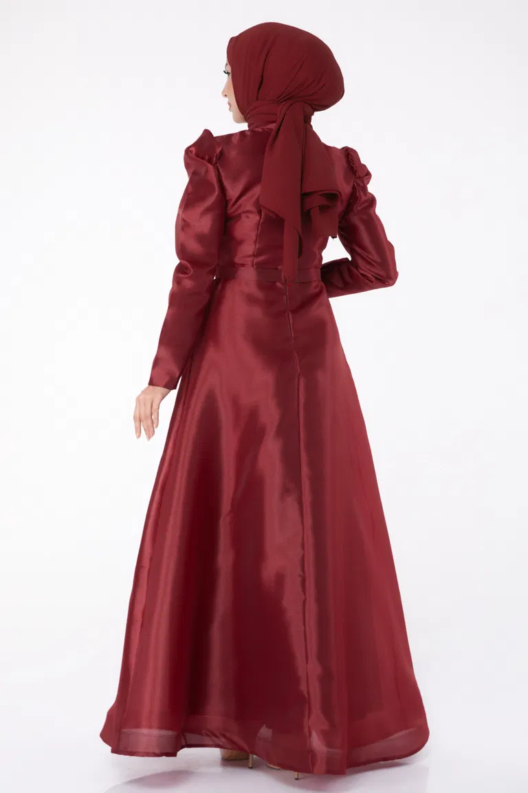 Taşlı Prenses abiye Bordo - 26250 - TOFİSA