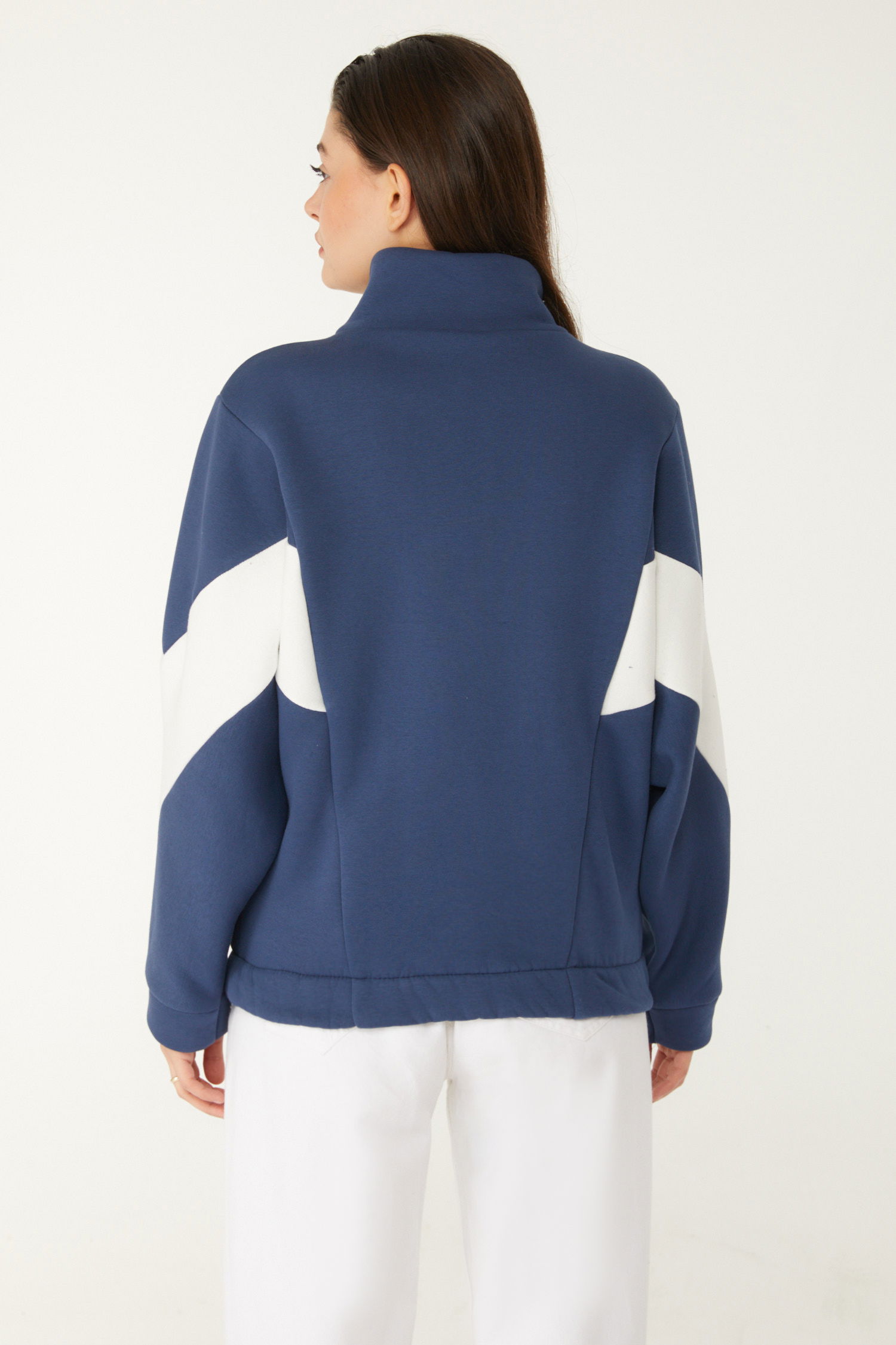 Fermuarlı sweatshirt Lacivert - 26543 - 5