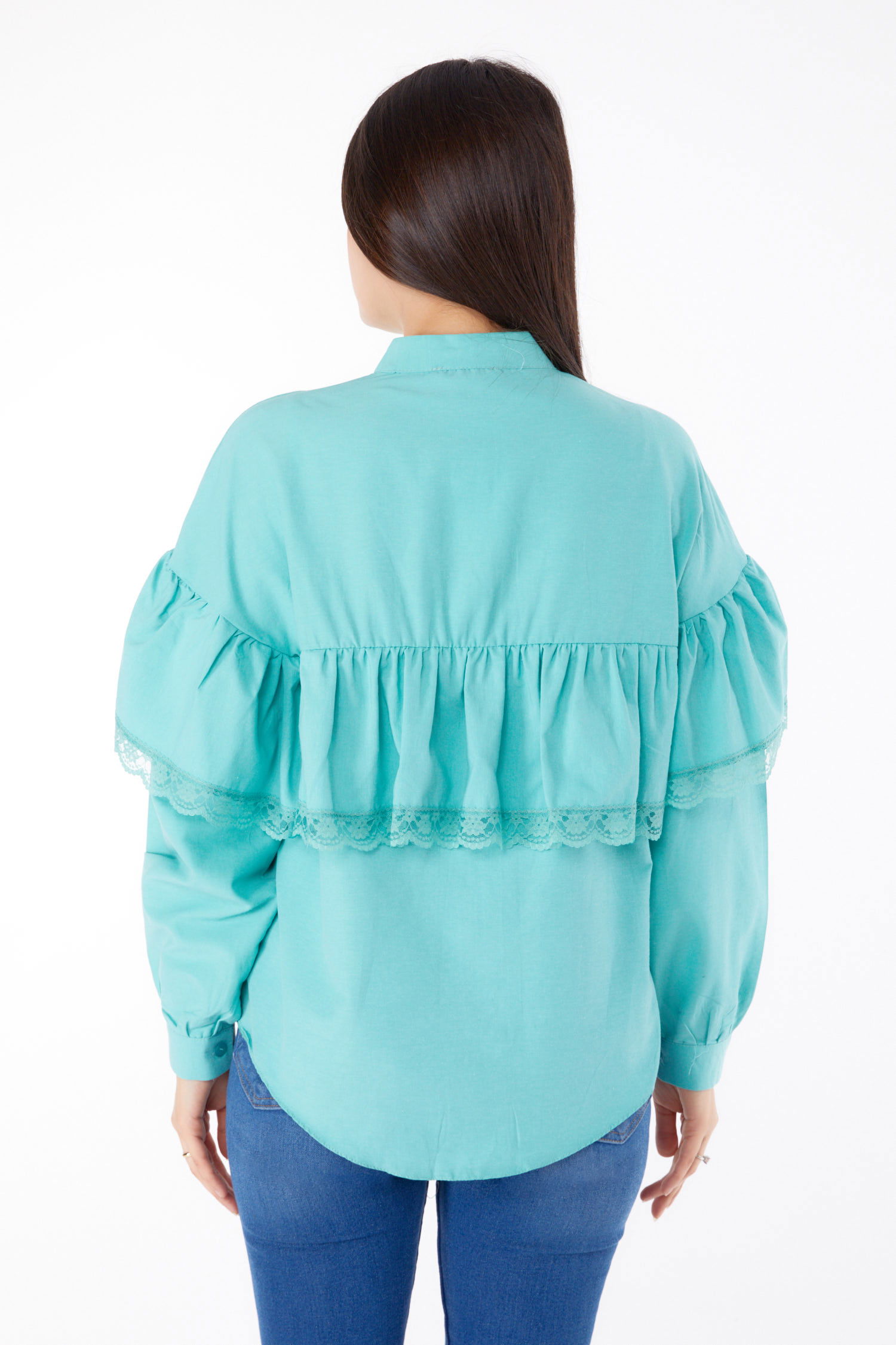 Dantelli Gömlek Mint - 25683 - 4