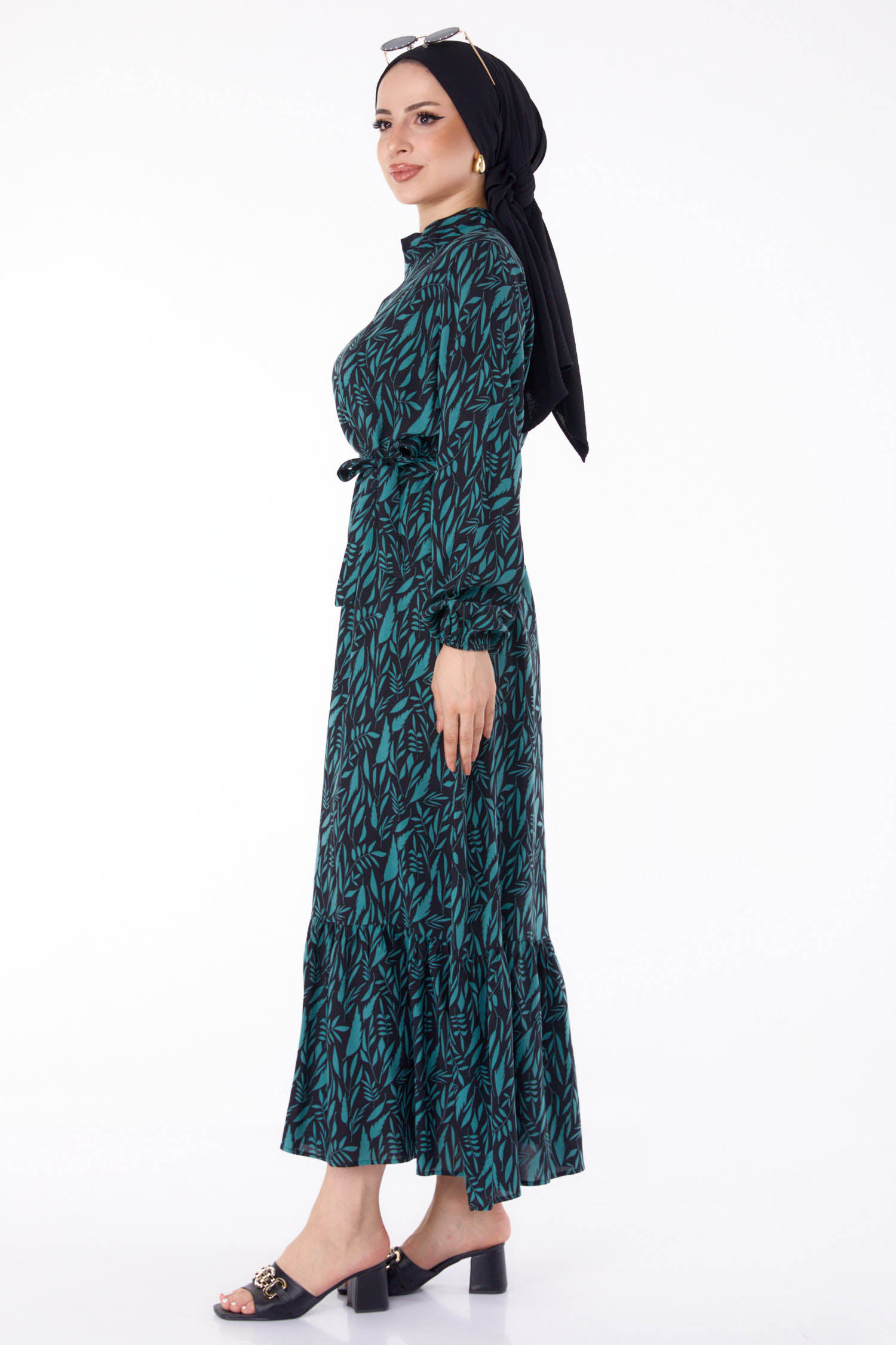 Desenli Elbise Mint - 25711 - 4