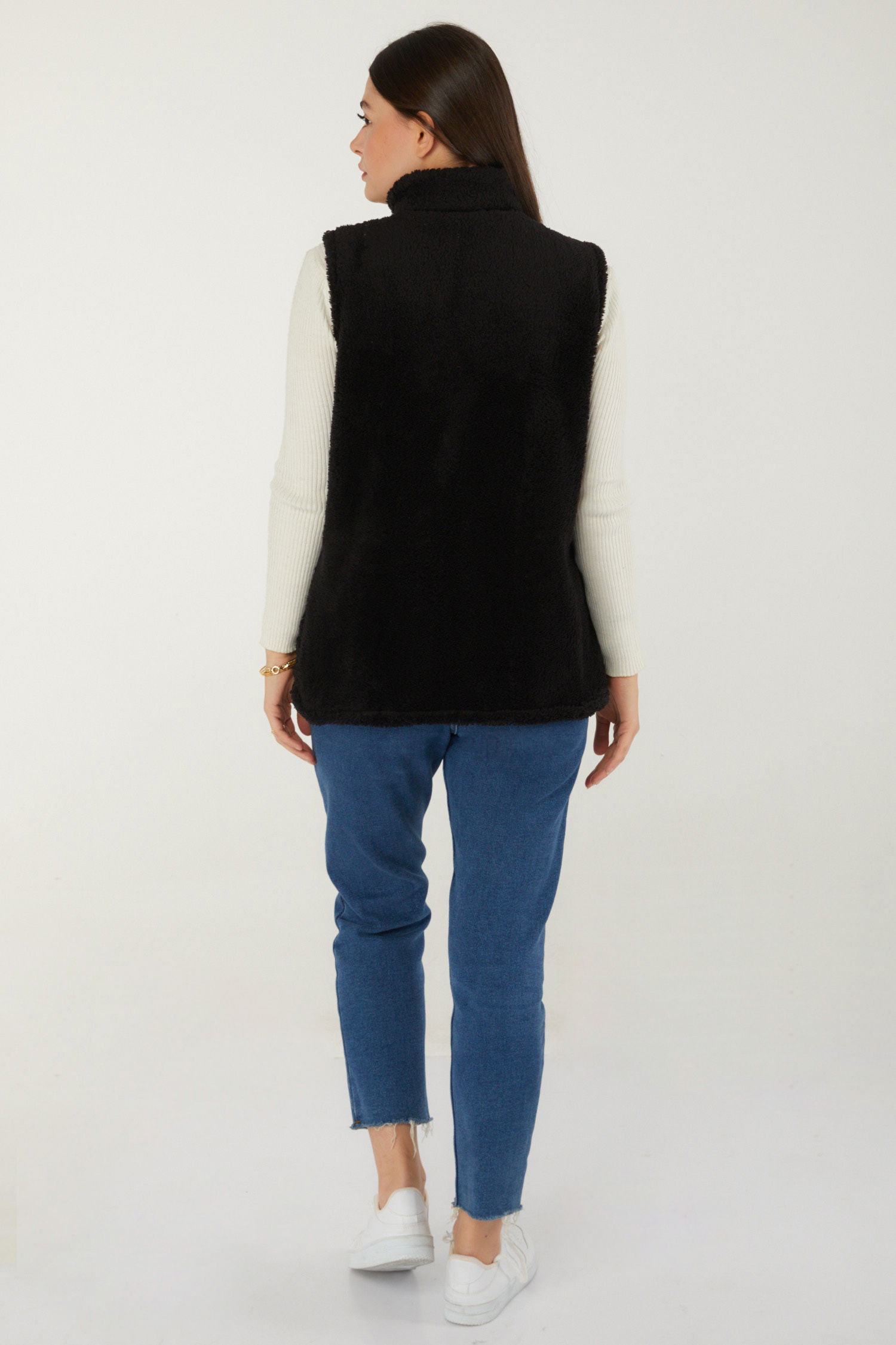 Peluş Yelek Siyah - 13356 - 5