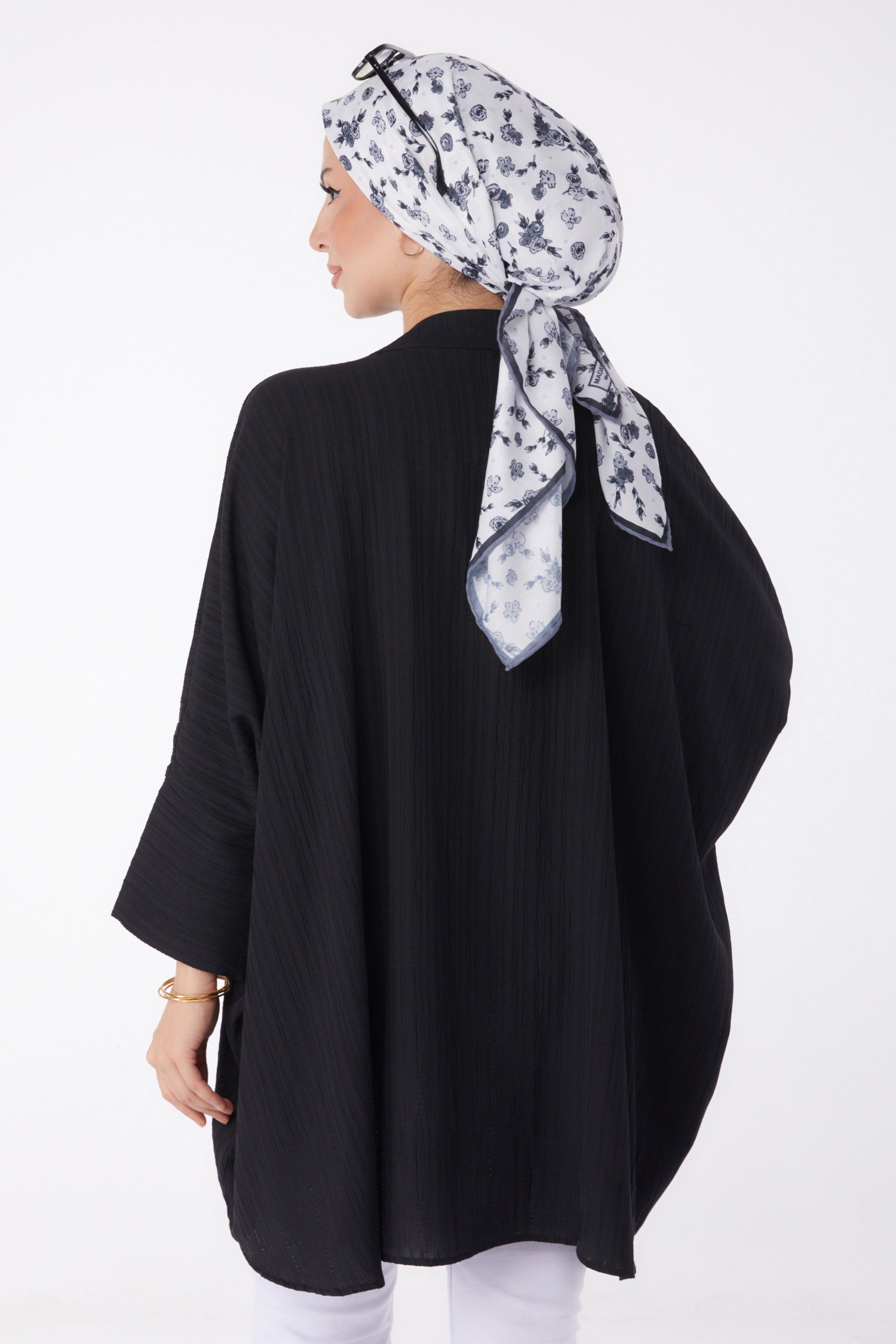 Düz Hakim Yaka Kadın Siyah Salaş Tunik - 26001 - 5