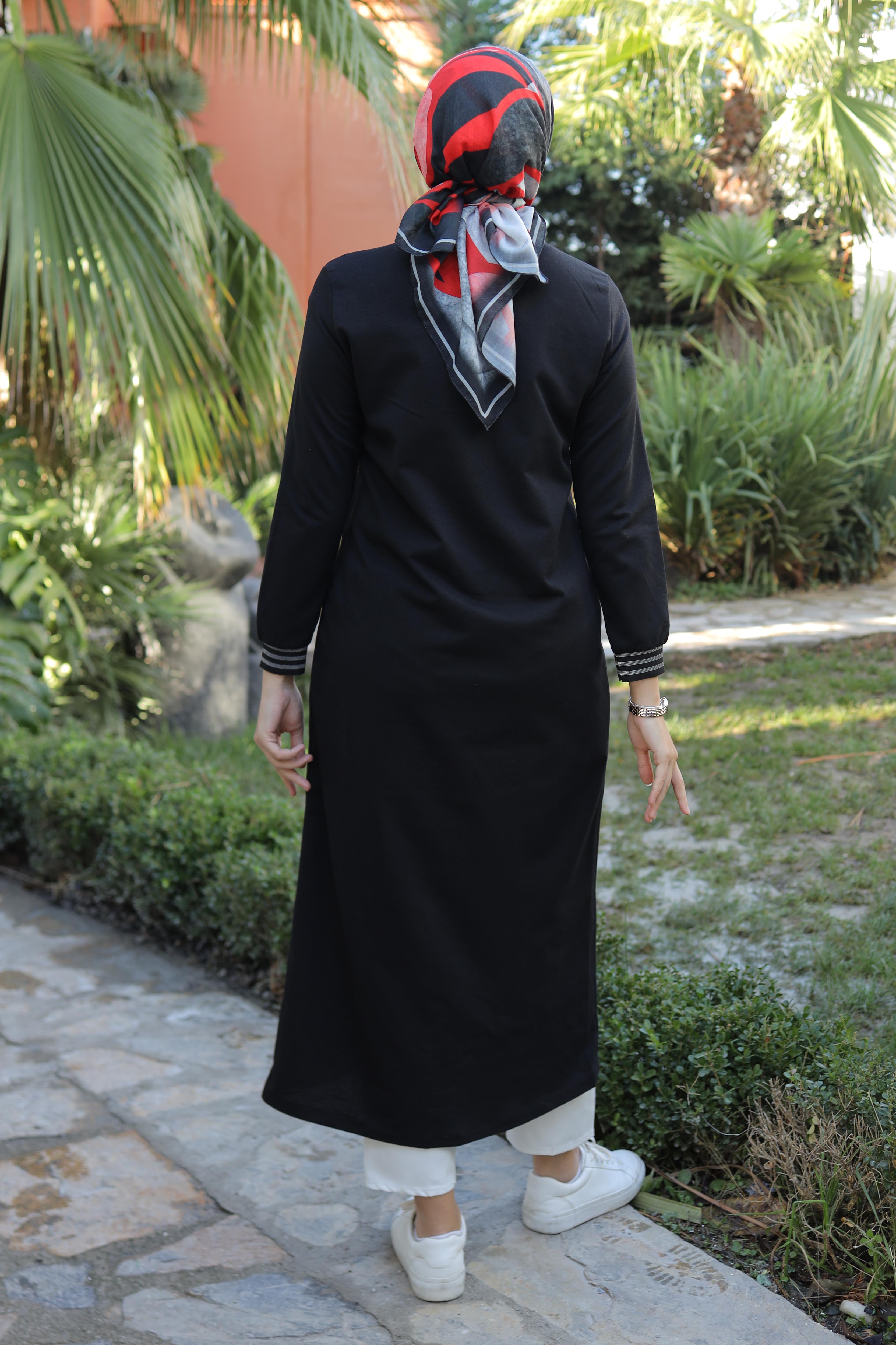 Şeritli Kap Siyah - 13346 - 6