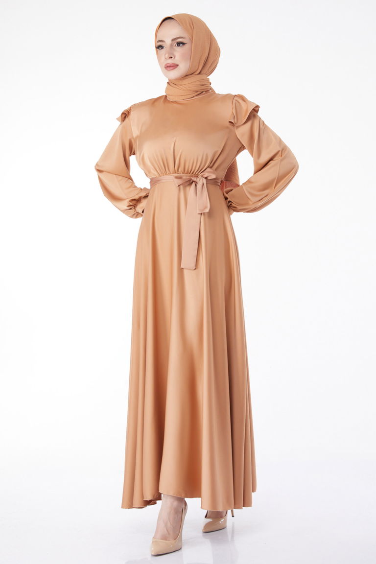 Prenses Kol Abiye Elbise Vizon - 24887 - TOFİSA