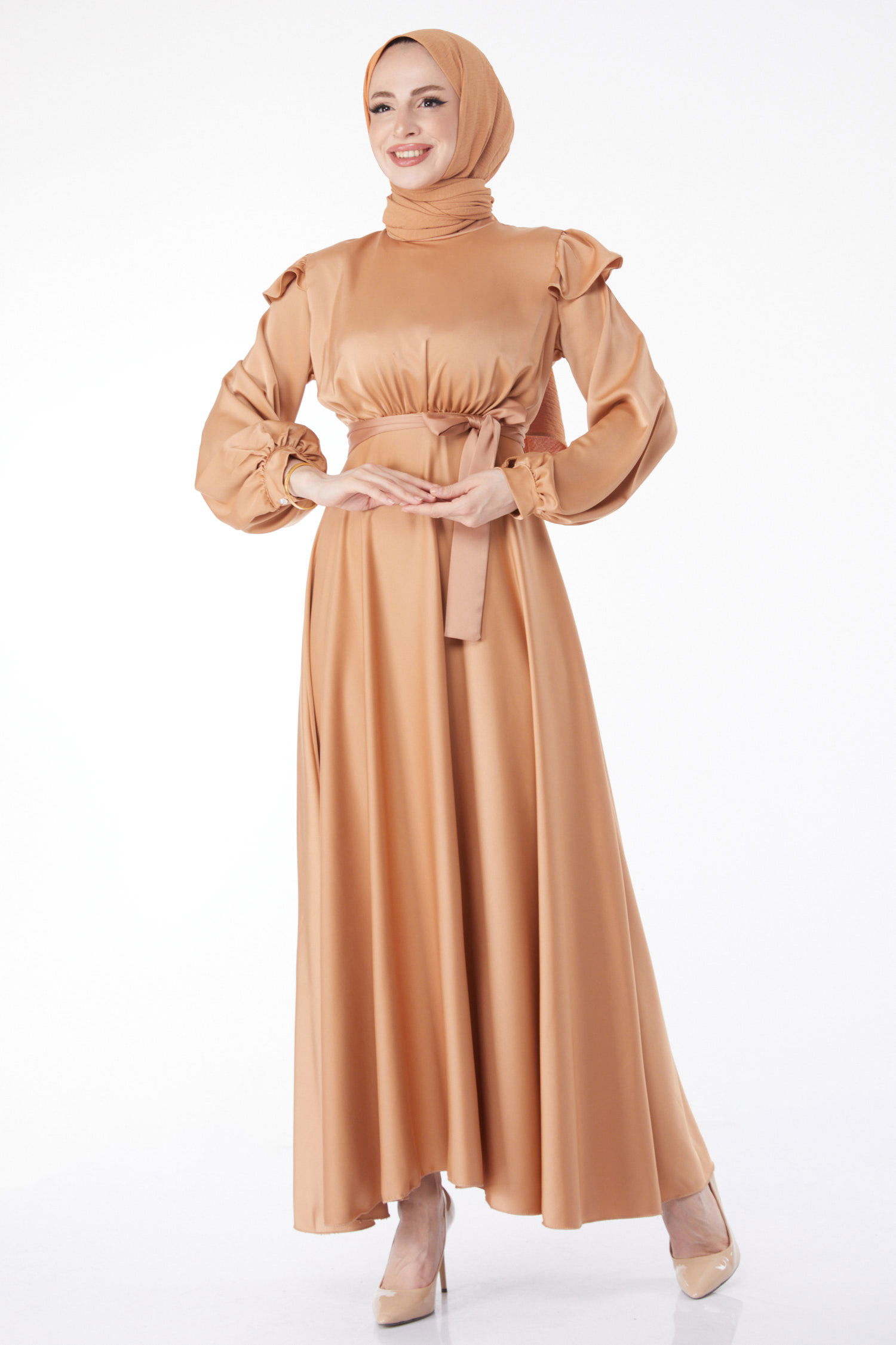 Prenses Kol Abiye Elbise Vizon - 24887 - 3