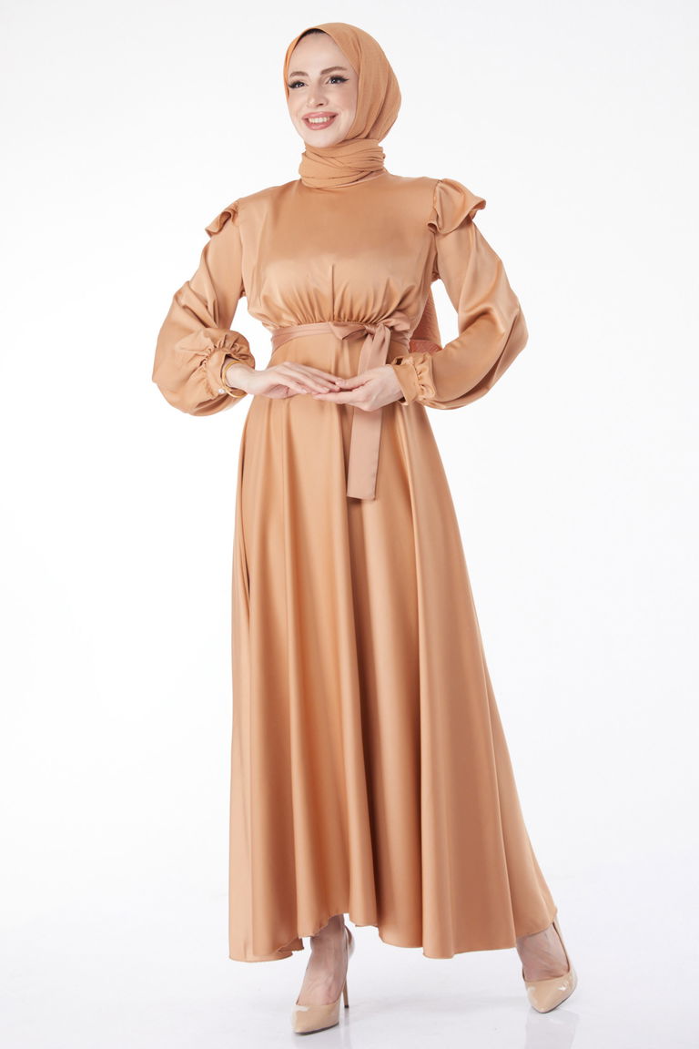 Prenses Kol Abiye Elbise Vizon - 24887 - TOFİSA