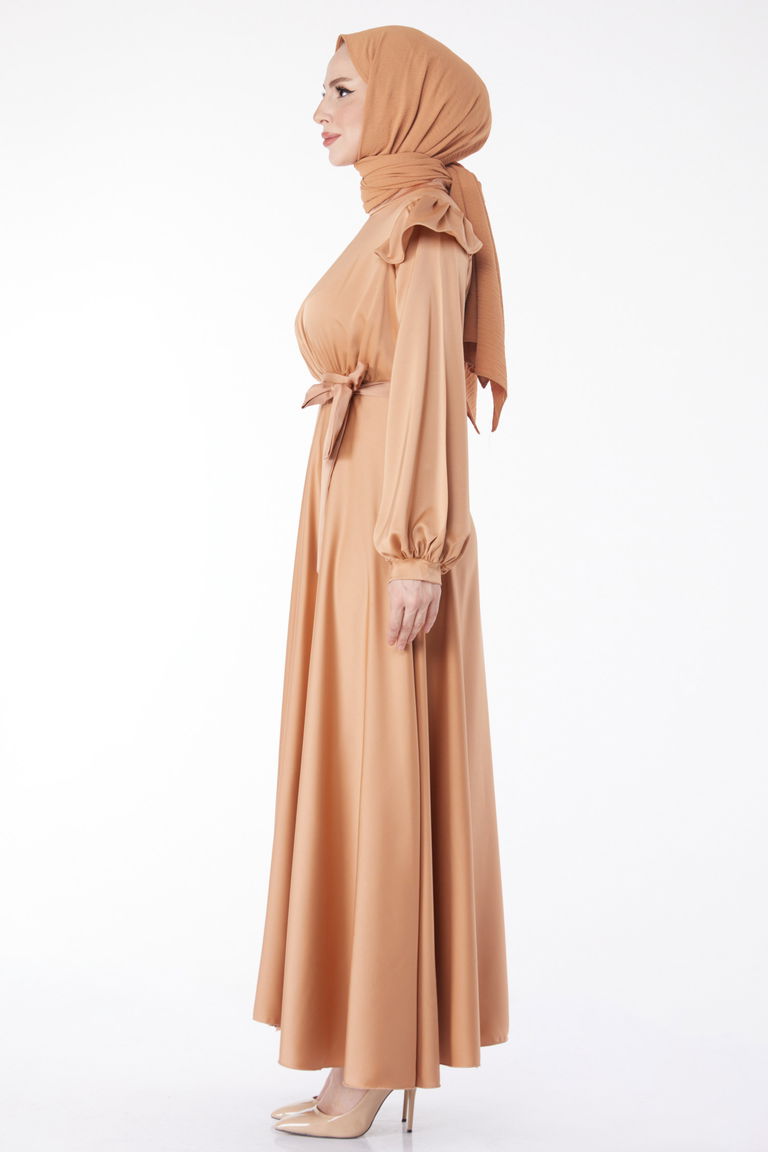 Prenses Kol Abiye Elbise Vizon - 24887 - TOFİSA