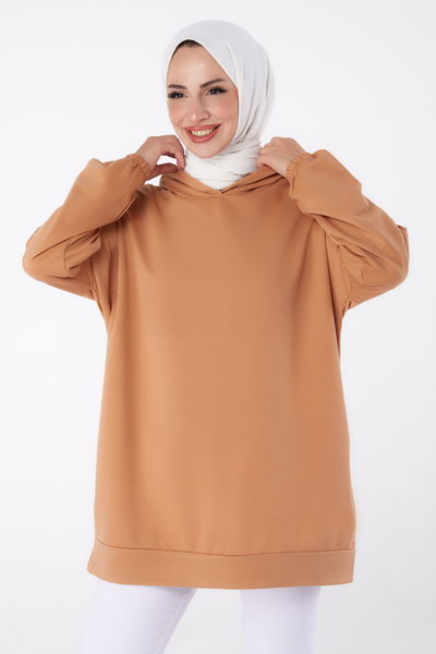 Arkası Baskılı Sweatshirt Biskuvi - 13327 