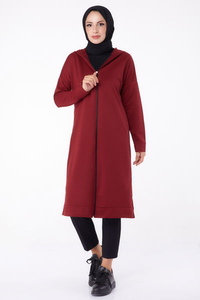 Fermuarlı Kap Bordo - 13299 