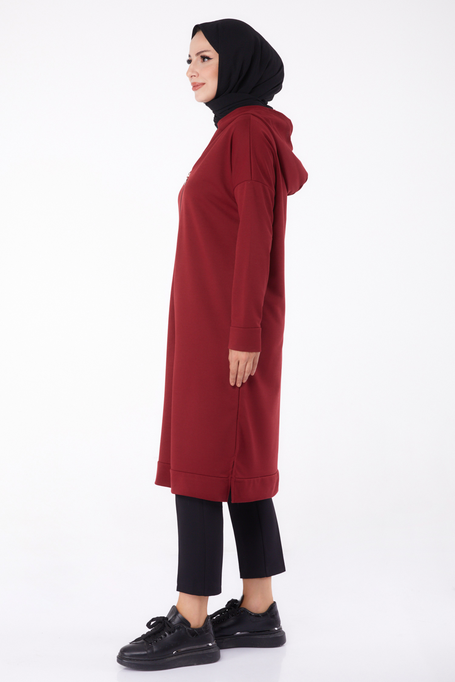 Fermuarlı Kap Bordo - 13299 - 3