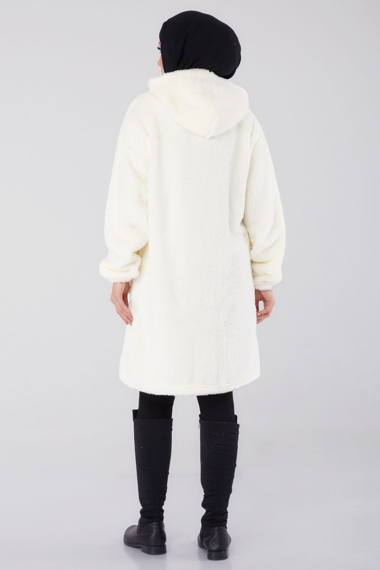 Peluş Mont Ekru - 13352 - TOFİSA