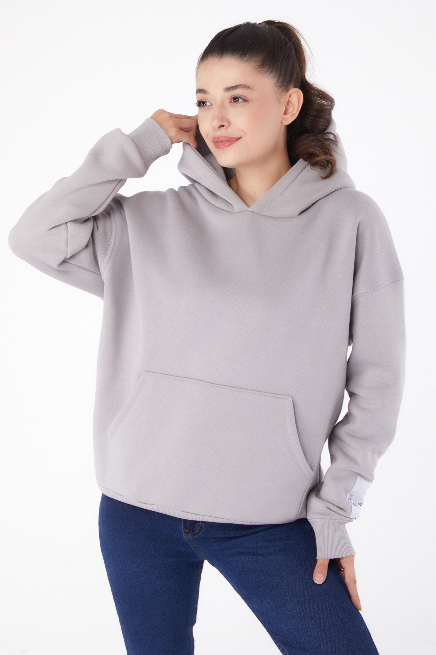 Kapşonlu Sweat Gri - 26219 - 1