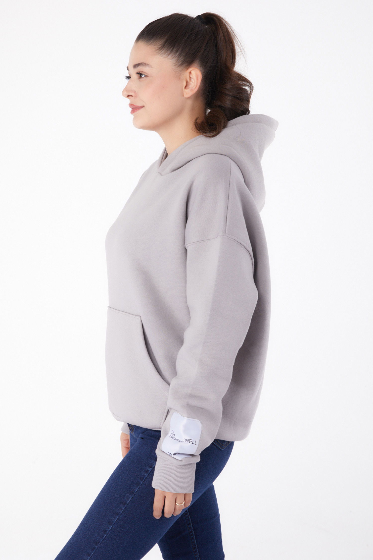 Kapşonlu Sweat Gri - 26219 - 3