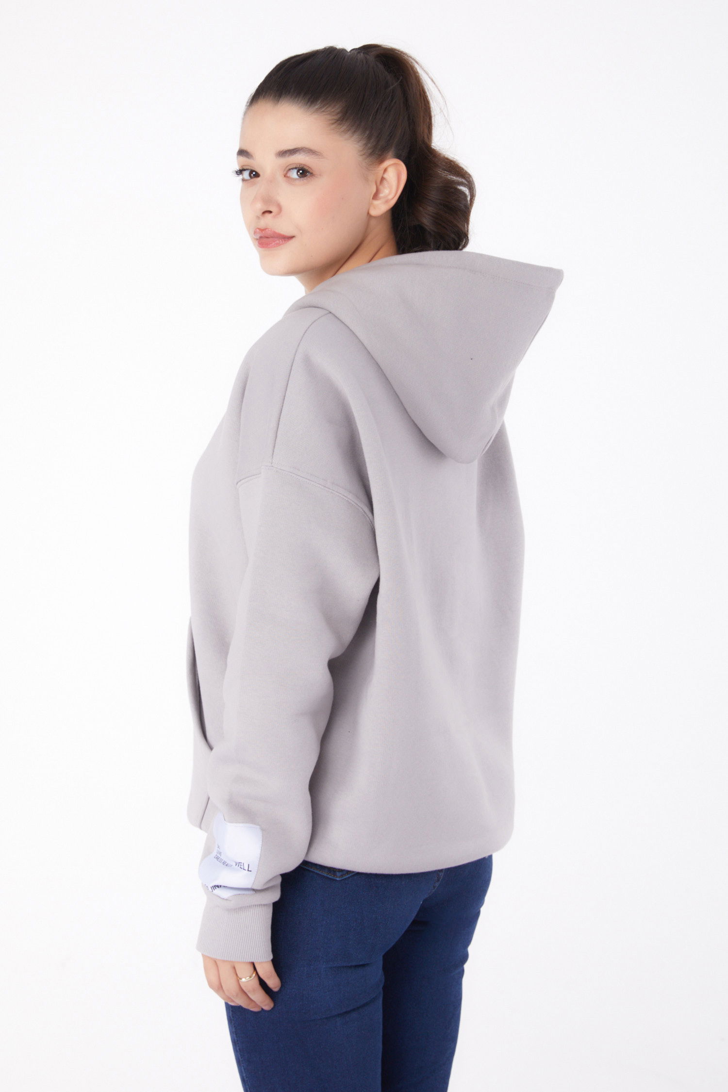 Kapşonlu Sweat Gri - 26219 - 4