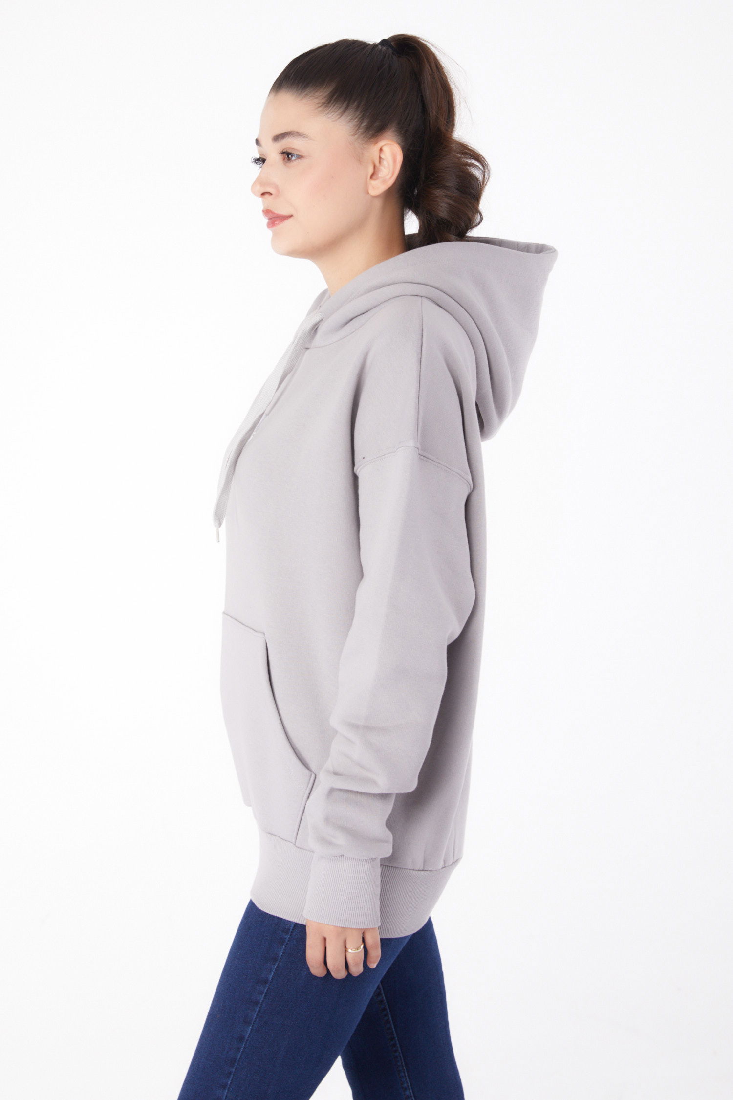 Kapşonlu Sweat Gri - 26220 - 4
