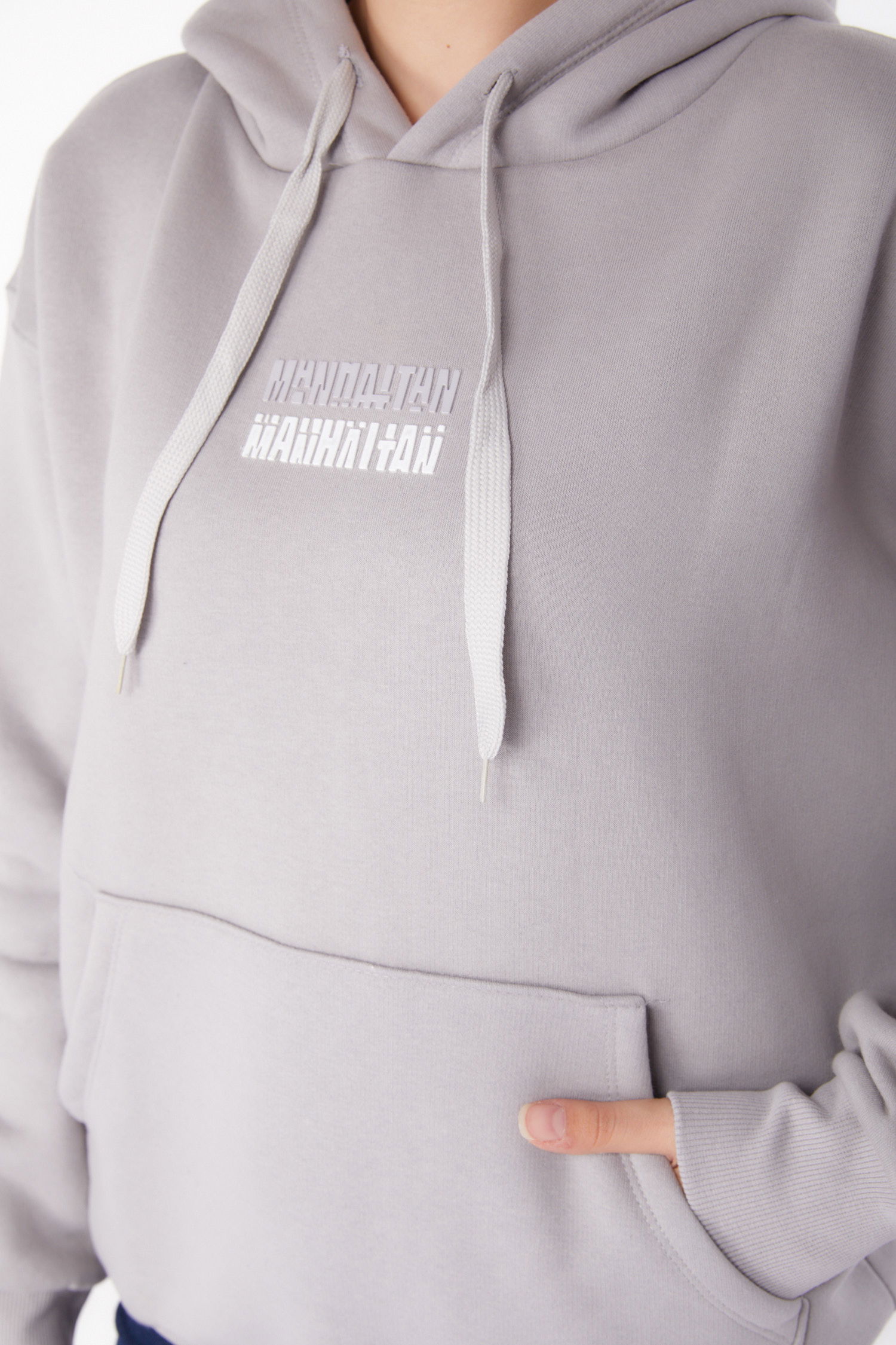 Kapşonlu Sweat Gri - 26220 - 6