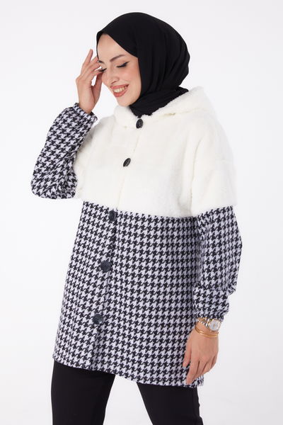 Peluşlu Kısa Kap Gri - 13325 