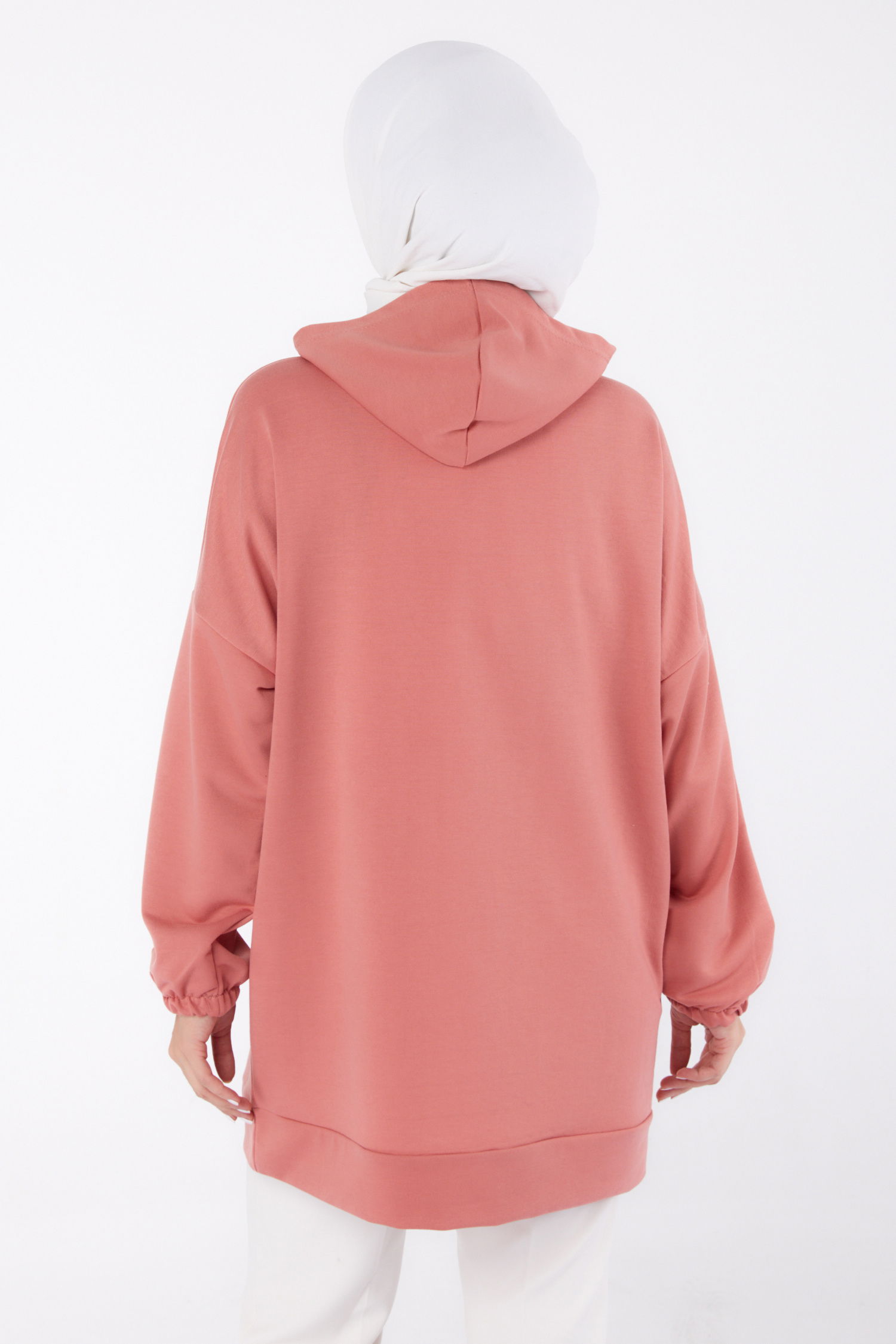 Baskılı Sweatshirt Gül - 13330 - 4