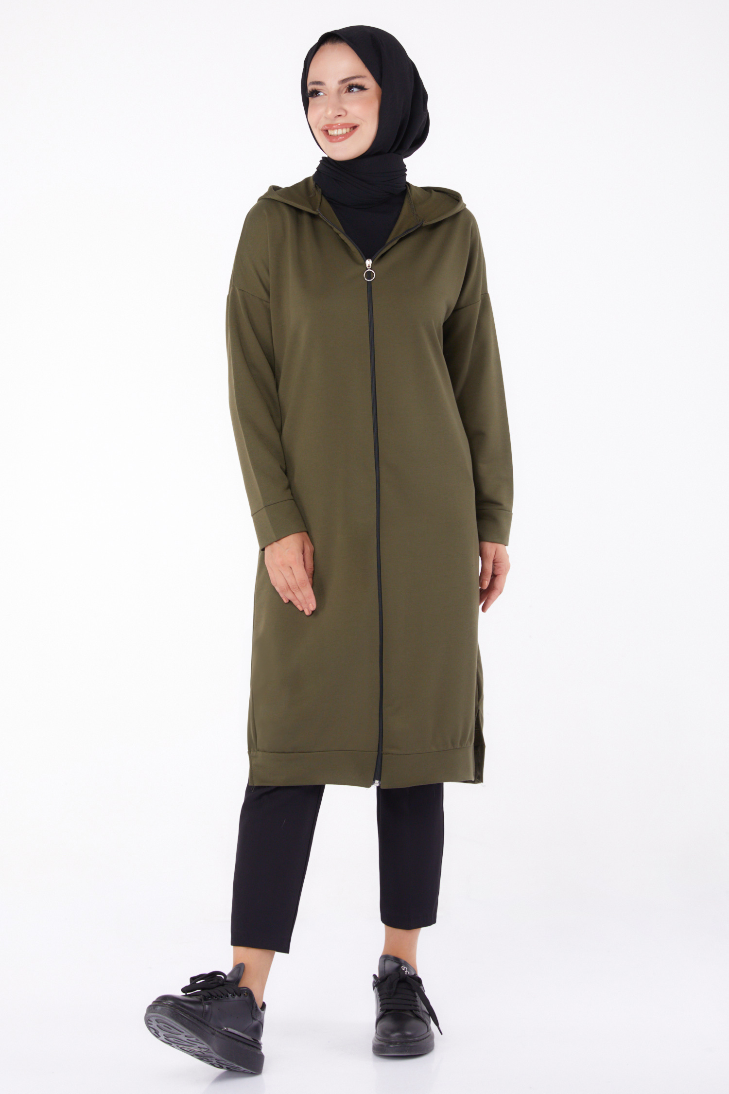 Fermuarlı Kap Haki - 13299 - 1