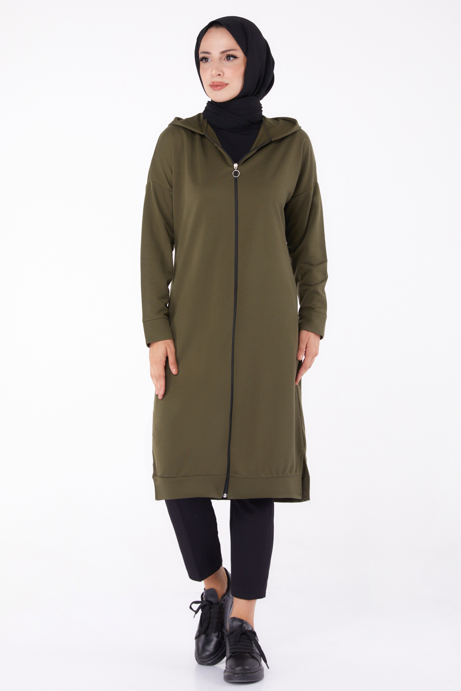 Fermuarlı Kap Haki - 13299 - 3