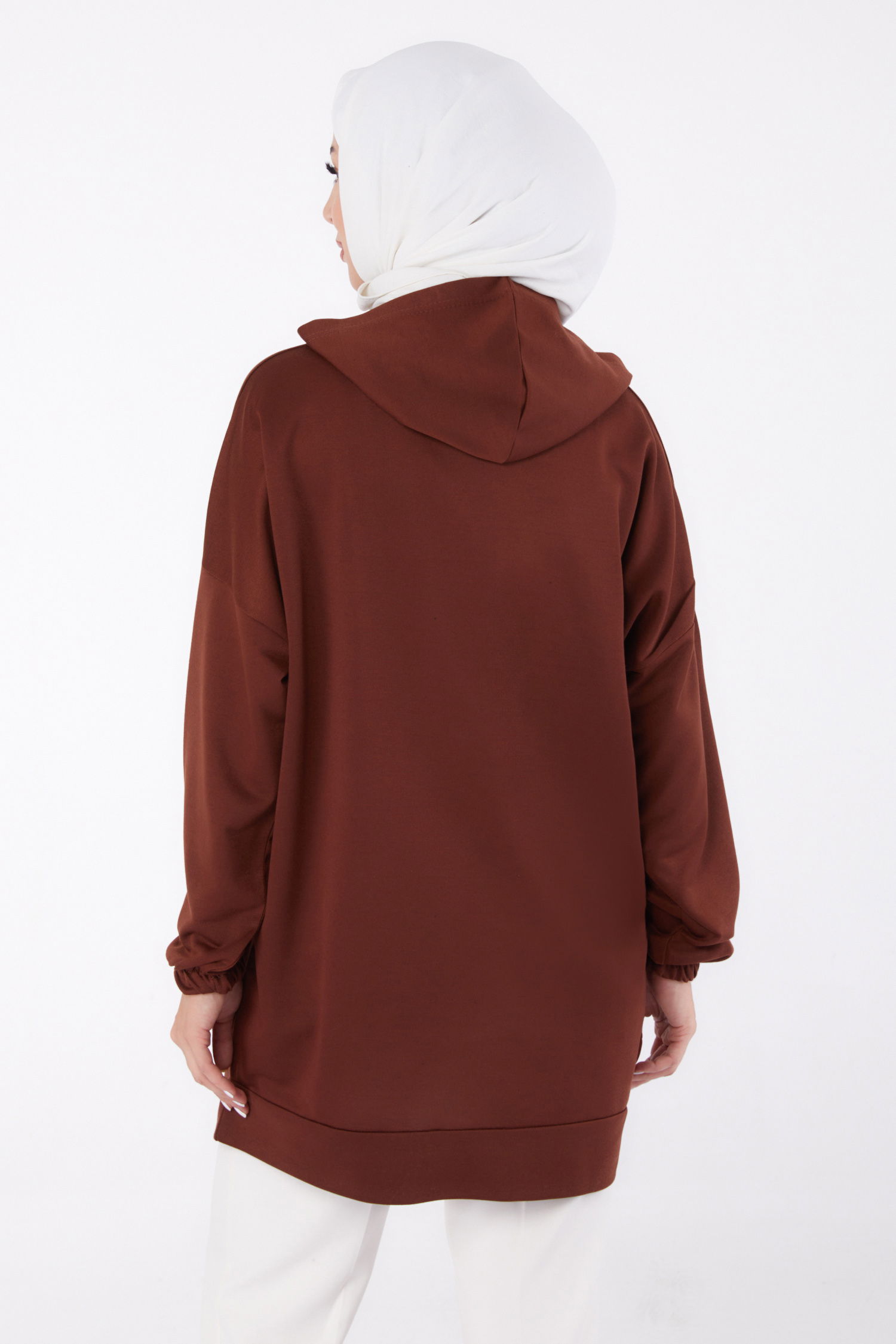 Baskılı Sweatshirt Kahve - 13330 - 5