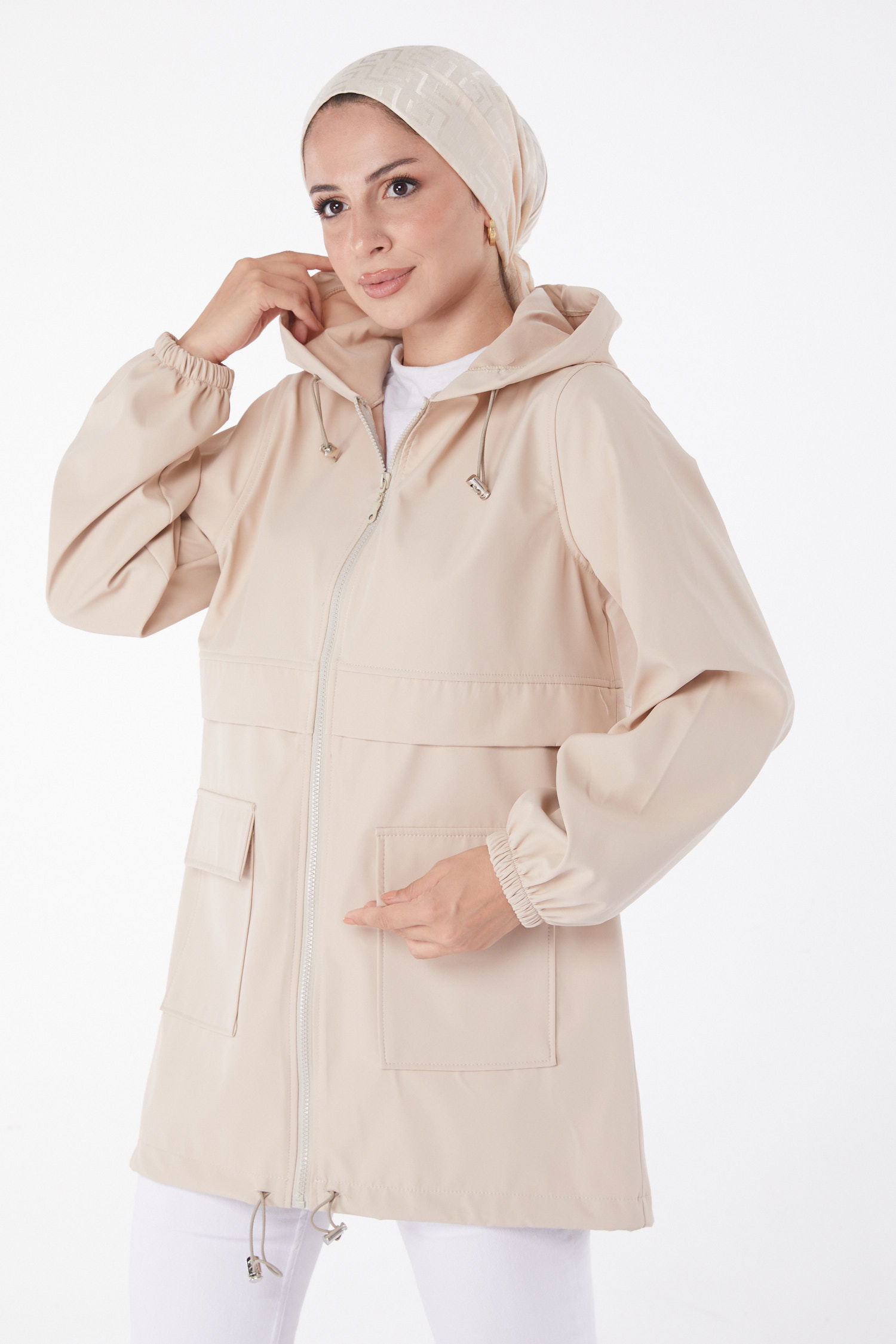 Fermuarlı Mont Krem - 26133 - 2