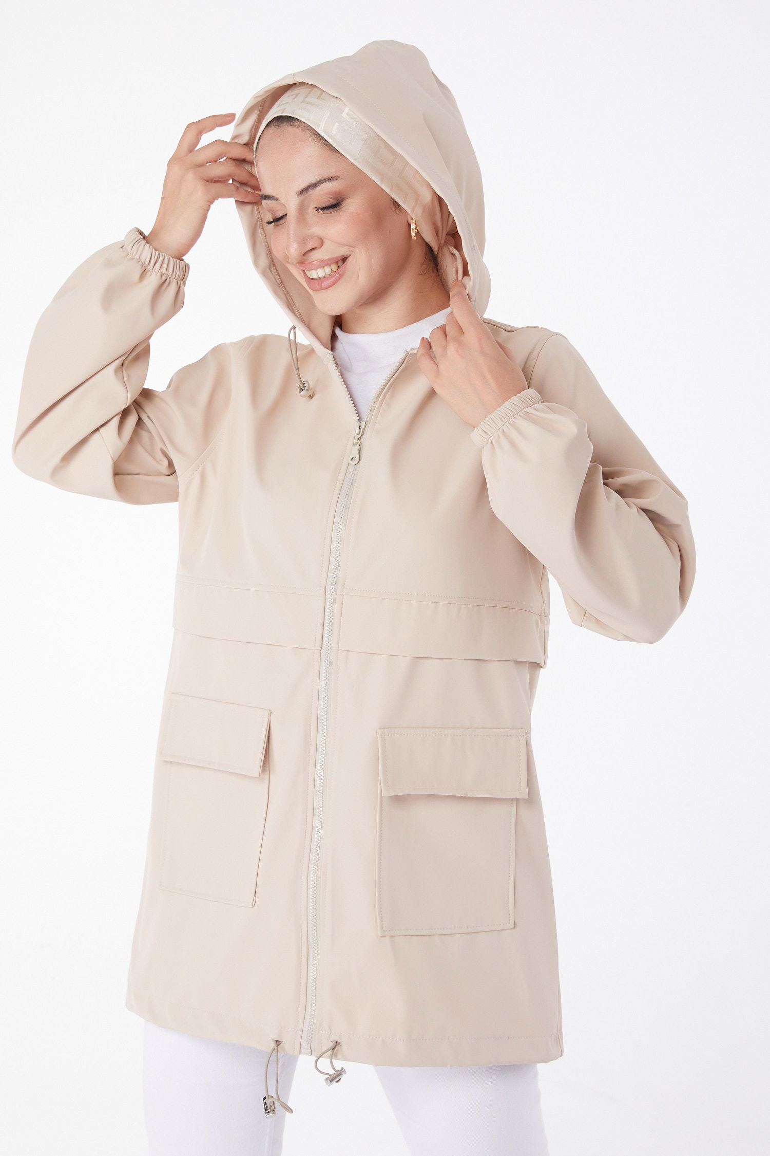 Fermuarlı Mont Krem - 26133 - 3