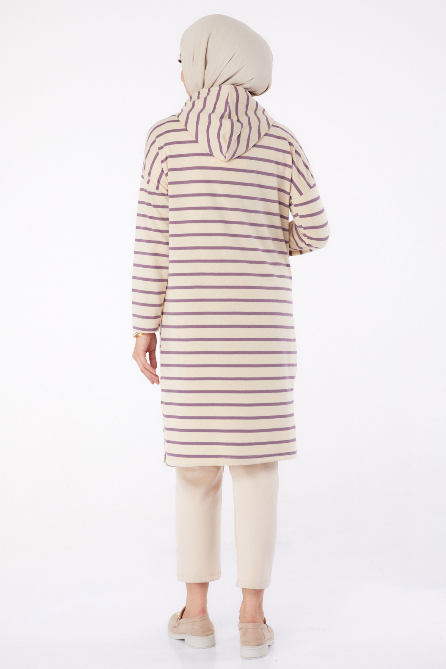 Çizgili Tunik Lila - 26377 - 5