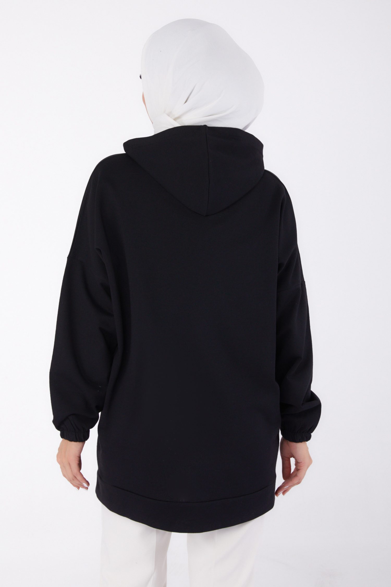 Baskılı Sweatshirt Siyah - 13329 - 5