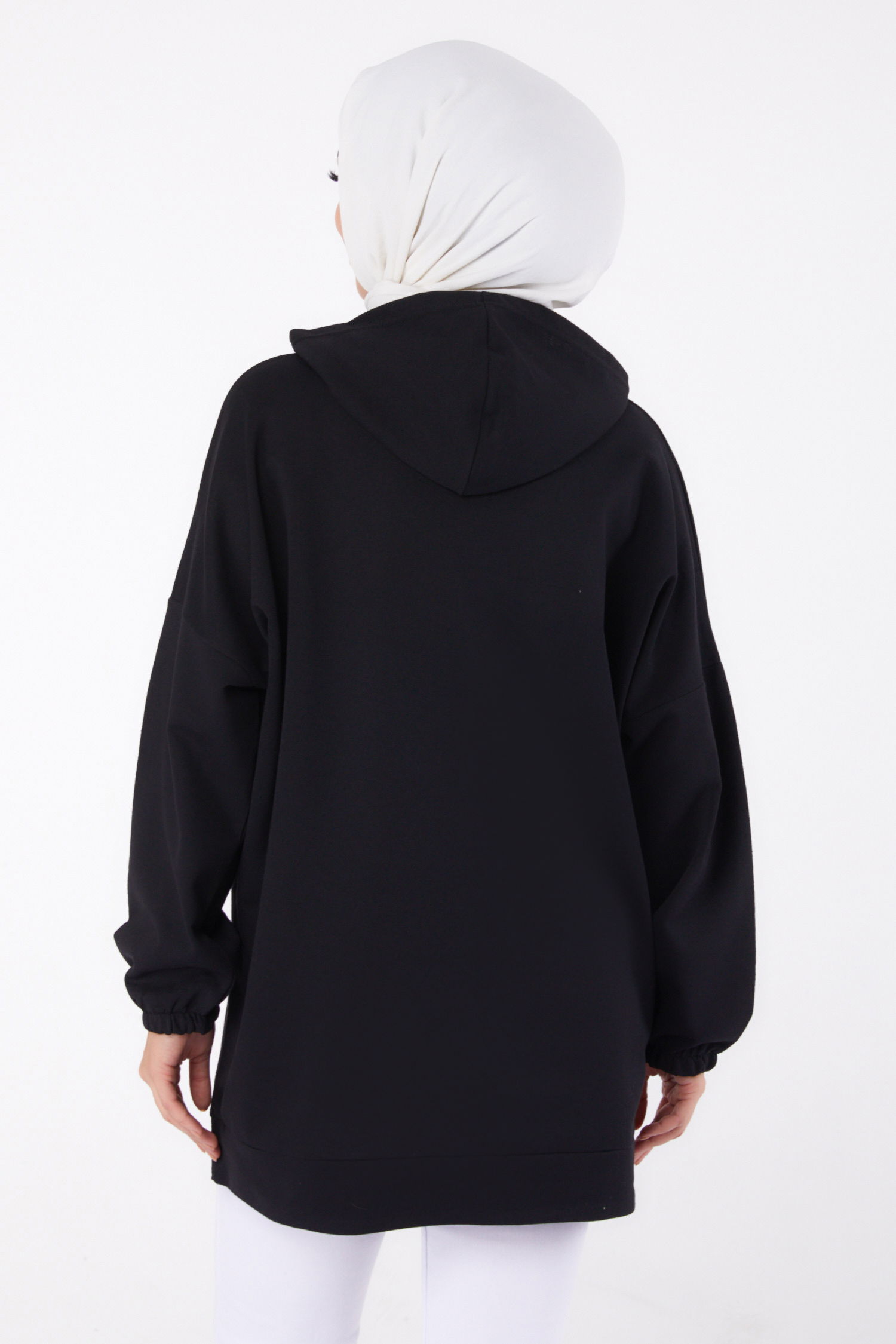 Baskılı Sweatshirt Siyah - 13333 - 4