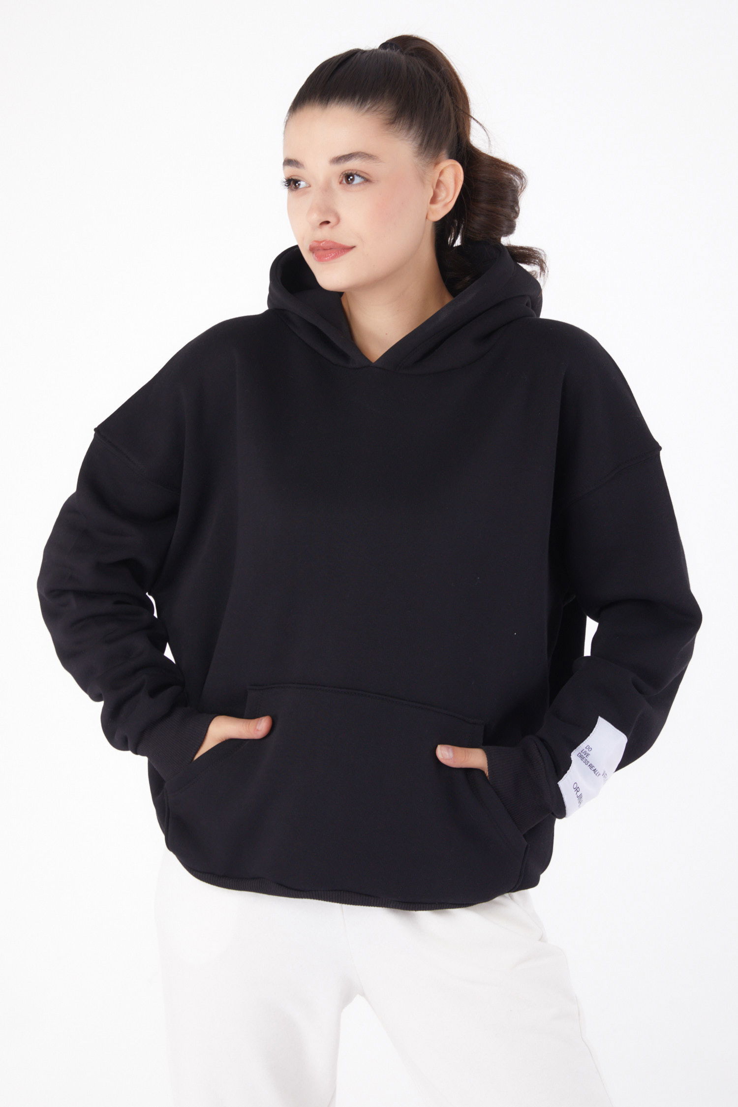 Kapşonlu Sweat Siyah - 26219 - 2