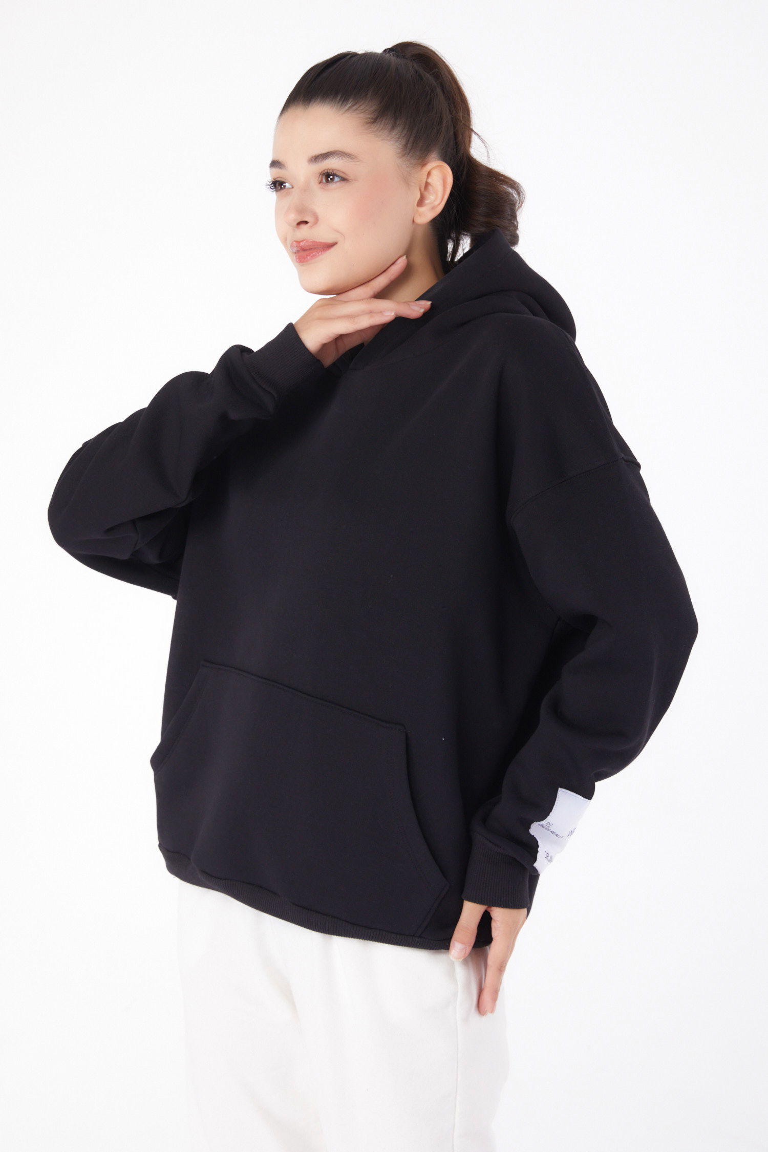 Kapşonlu Sweat Siyah - 26219 - 3