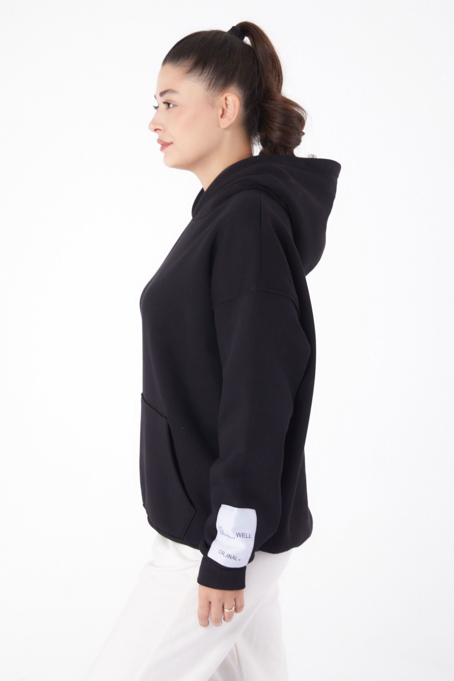Kapşonlu Sweat Siyah - 26219 - 4
