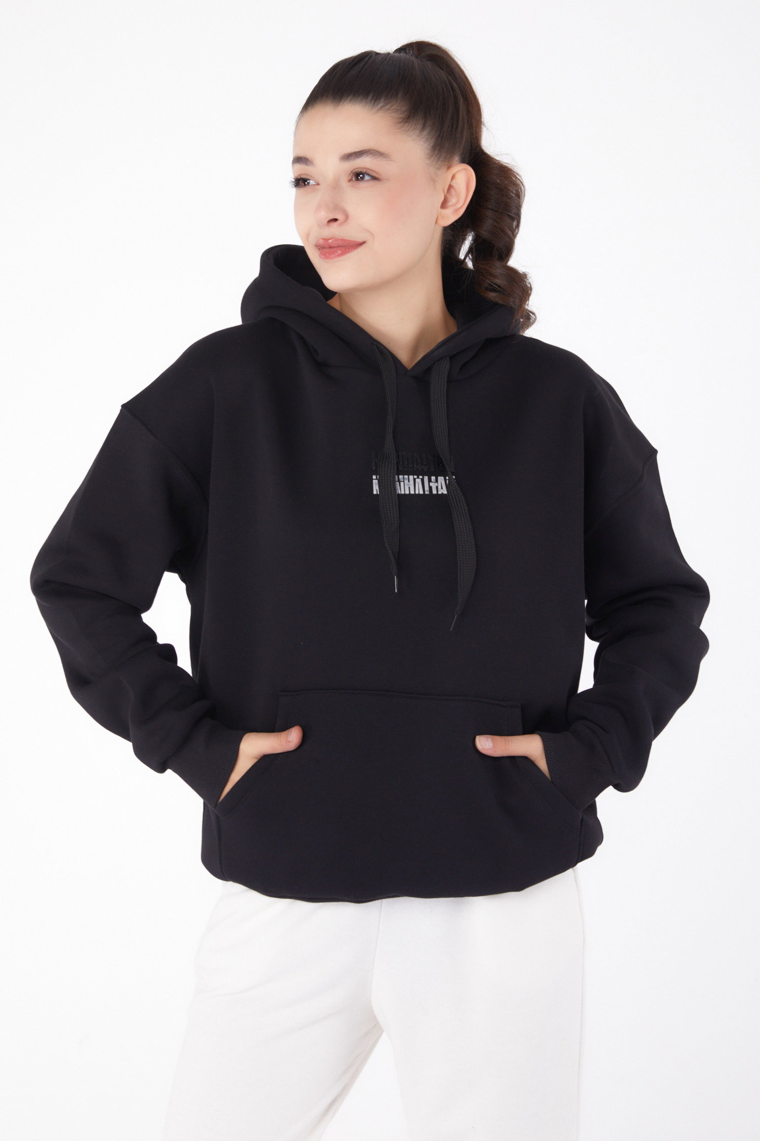 Kapşonlu Sweat Siyah - 26220 - 2