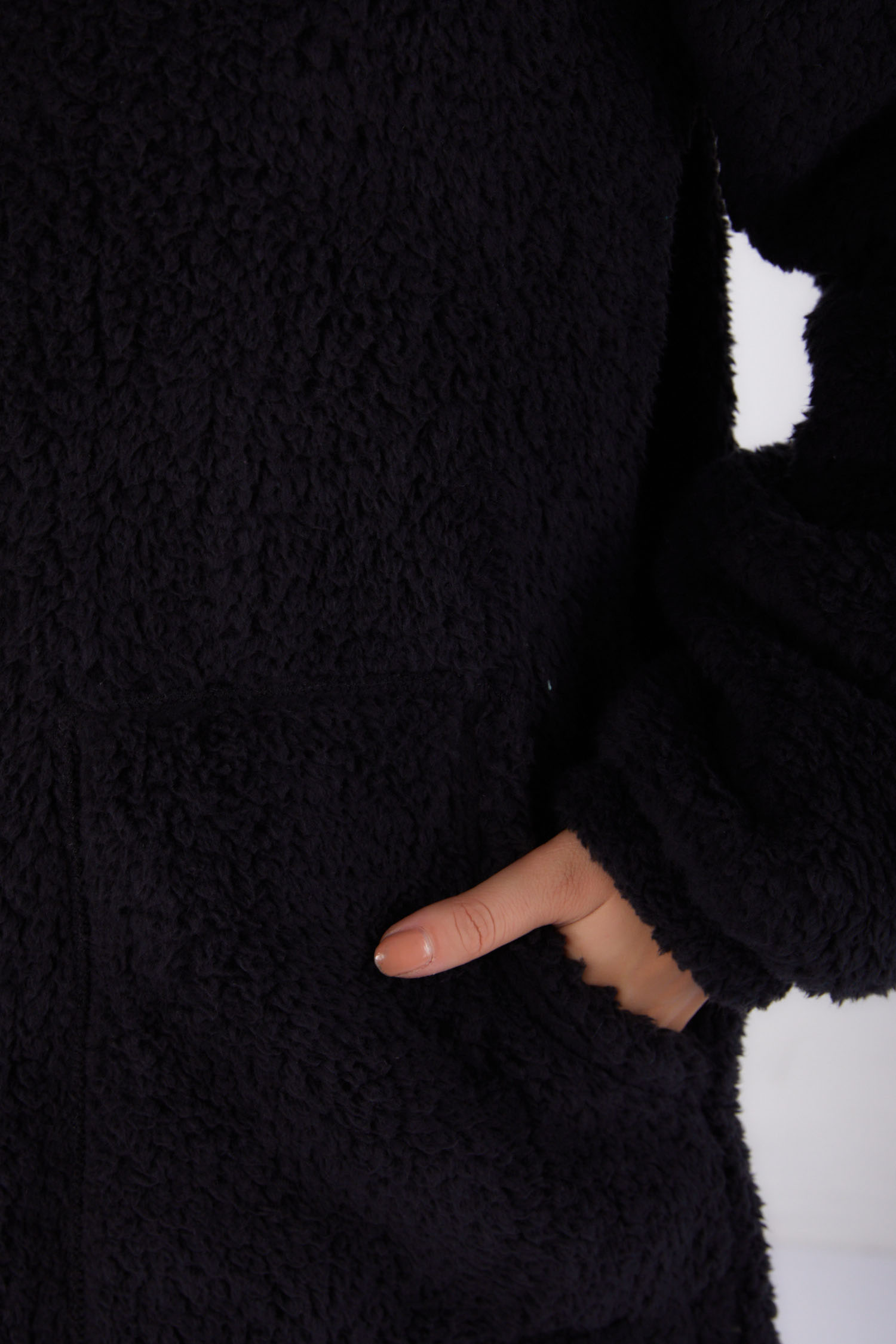 Peluş Mont Siyah - 13352 - 5