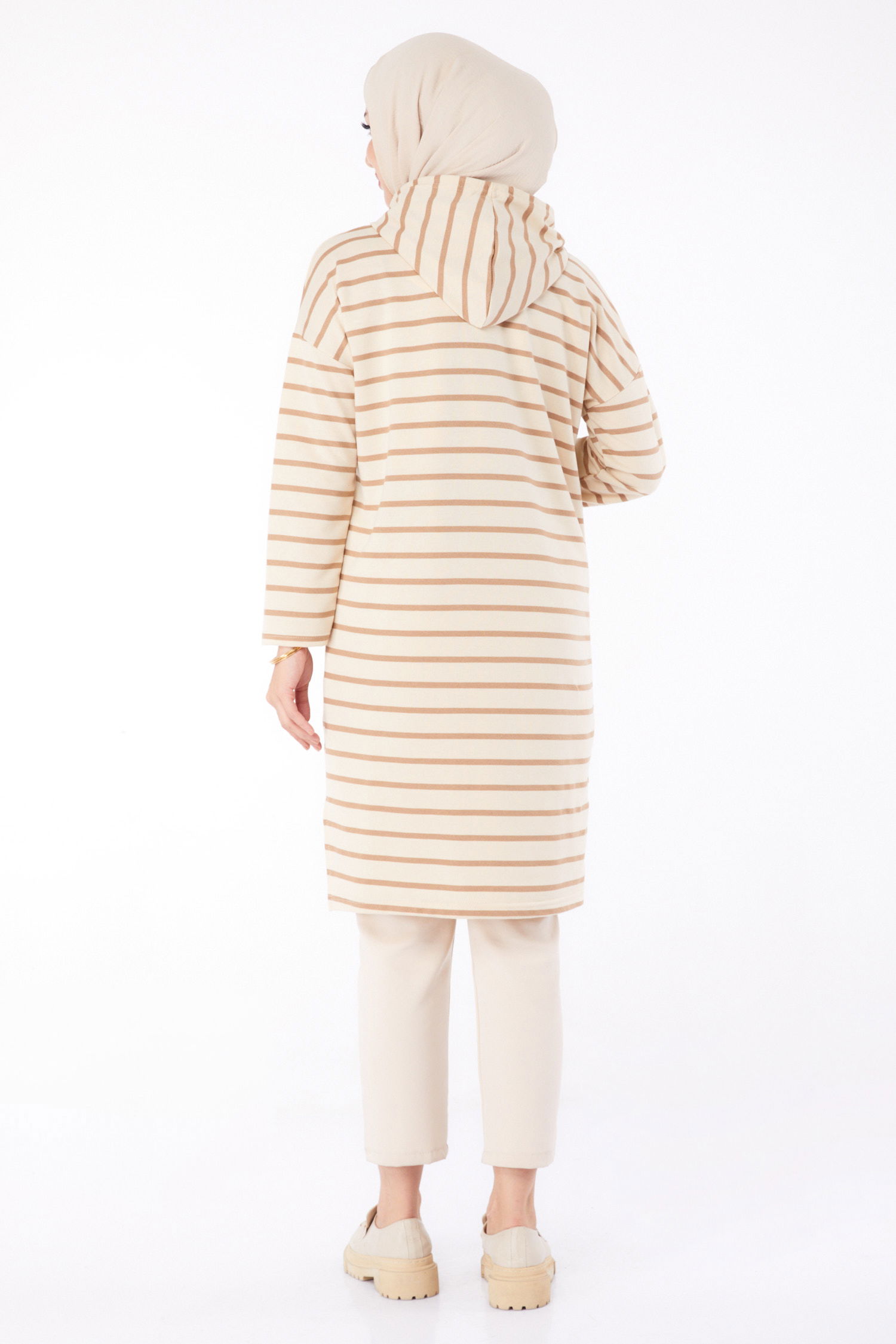 Çizgili Tunik Vizon - 26377 - 6
