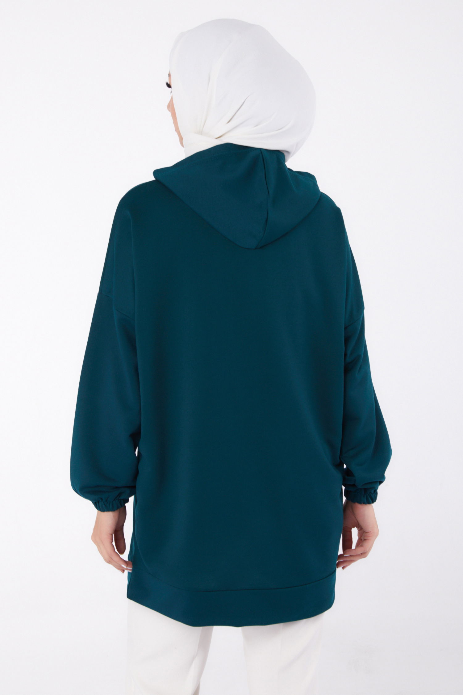 Baskılı Sweatshirt Zümrüt - 13330 - 4