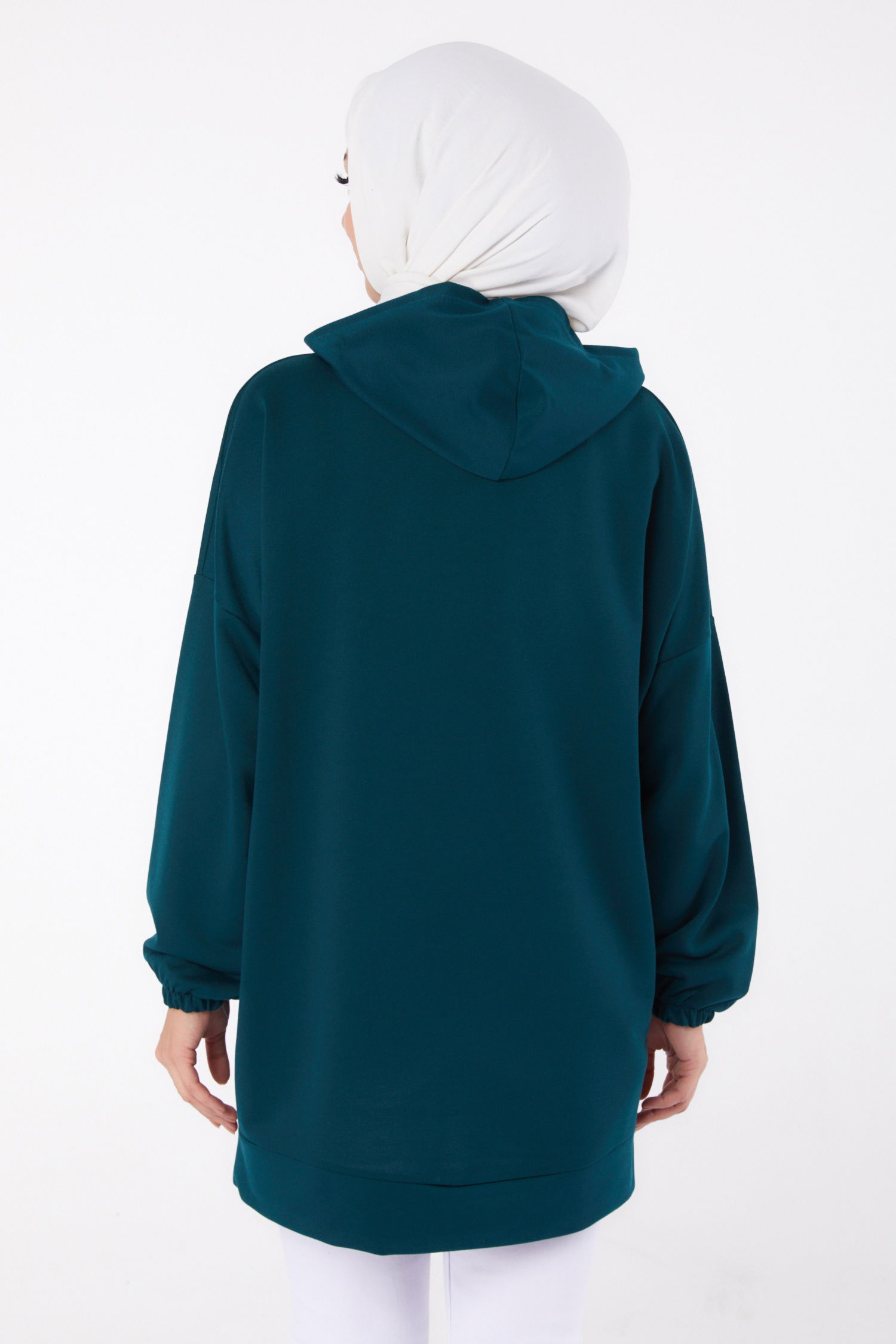 Baskılı Sweatshirt Zümrüt - 13333 - 4