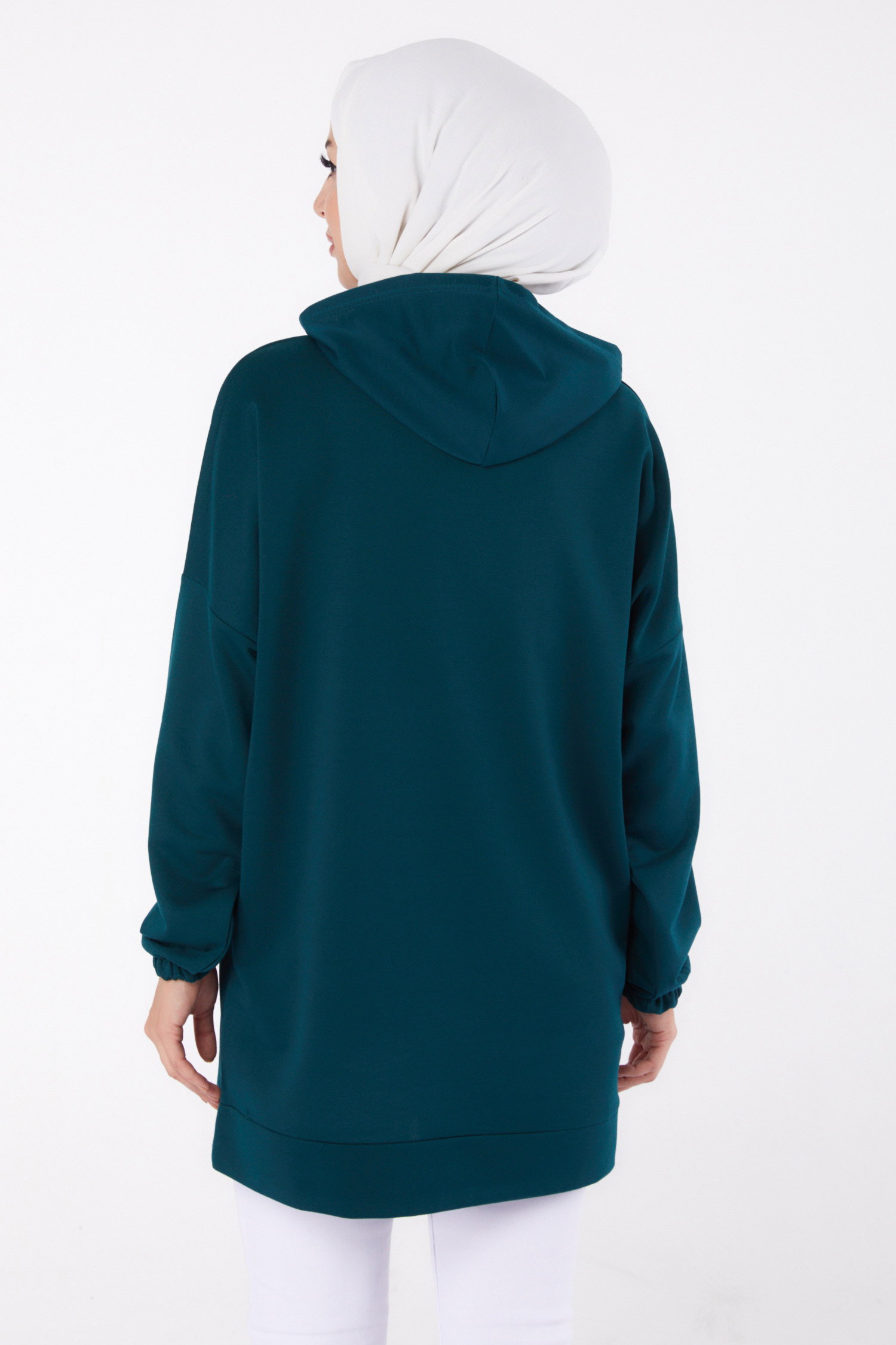 Baskılı Sweatshirt Zümrüt - 13334 - 4