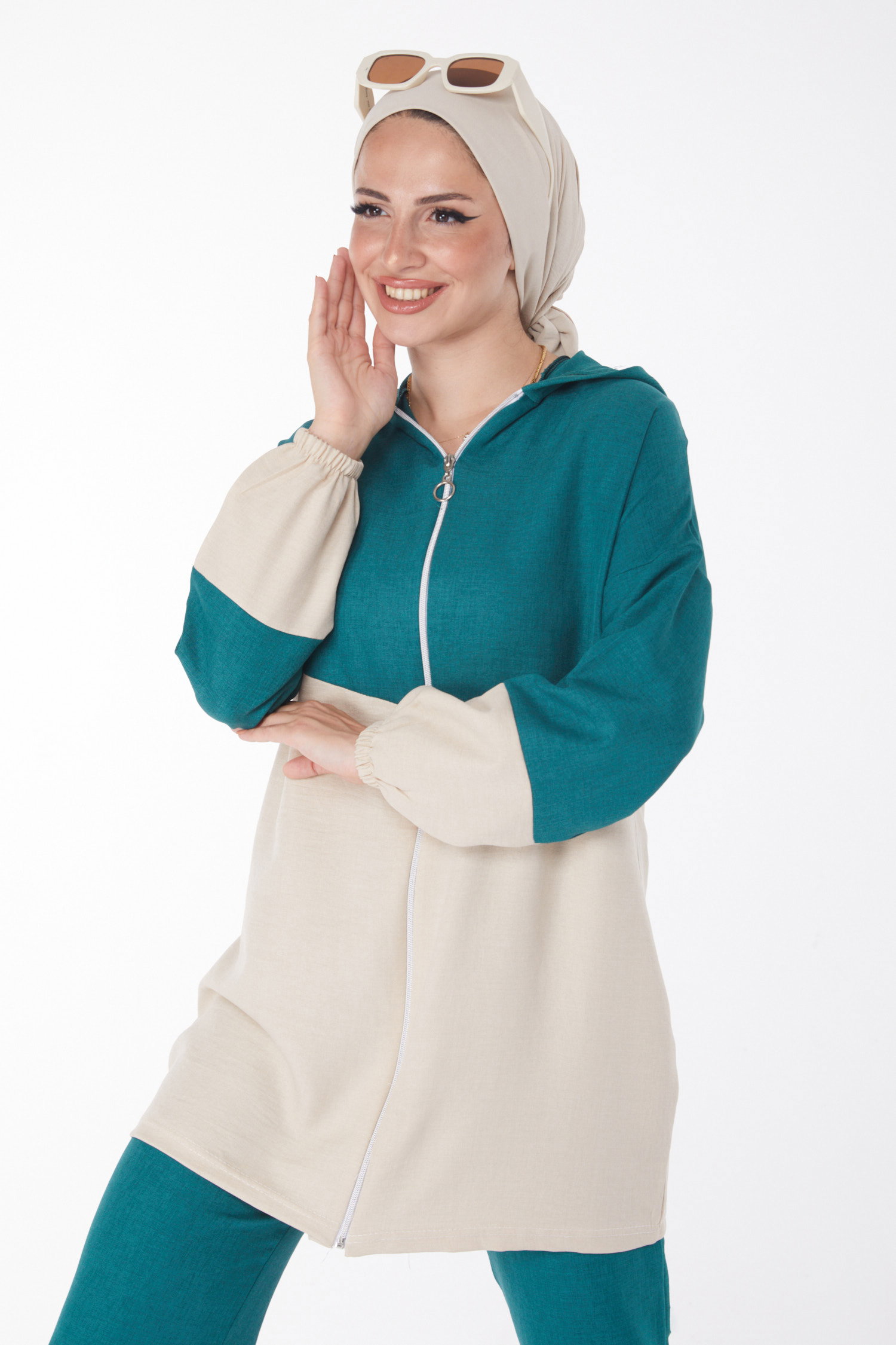 Fermuarlı İkili Takım Zümrüt - 13234 - 1