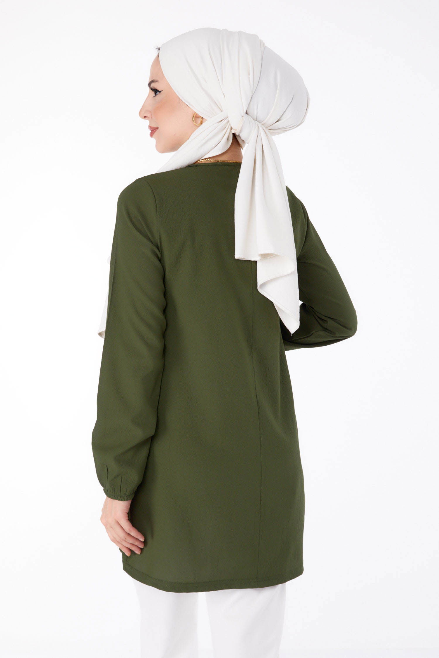 Nakışlı Tunik Haki - 13185 - 4