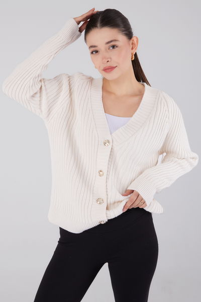 Düz Hırka Bej - 26495 