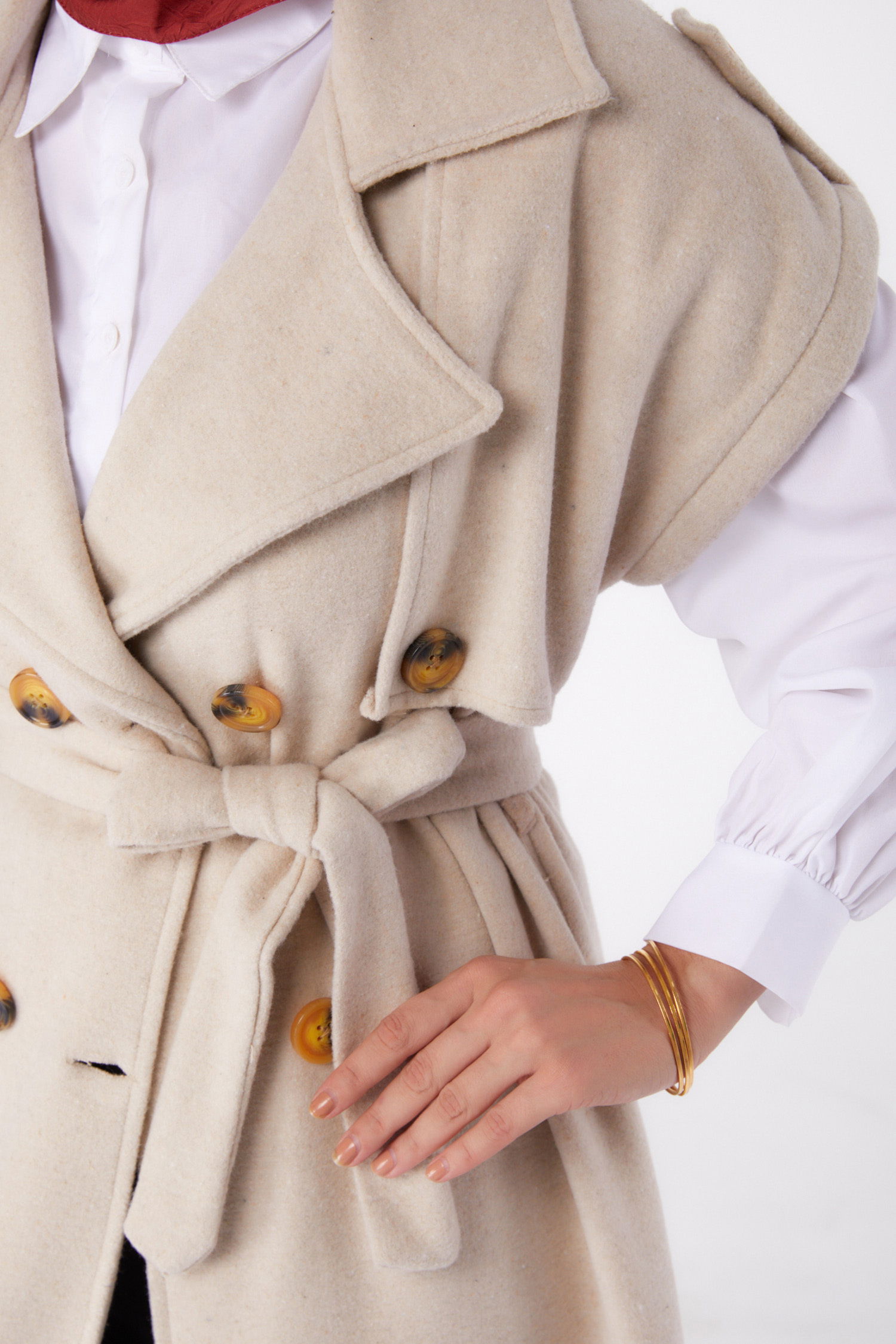 Kolsuz Kaşe Kaban Bej - 13285 - 20