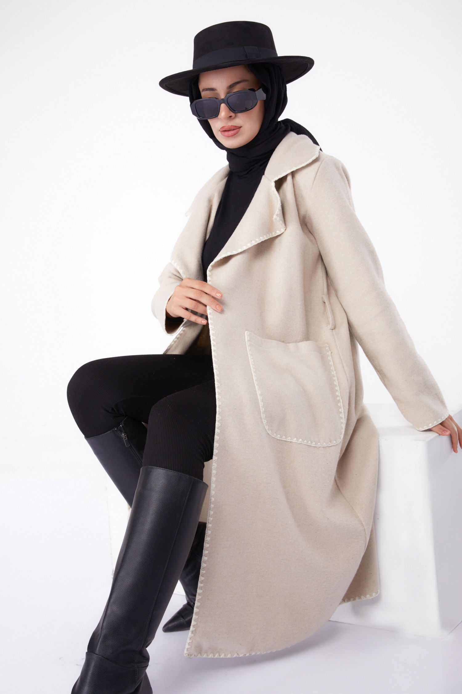Nakış Detaylı Kaban Bej - 13284 - 1
