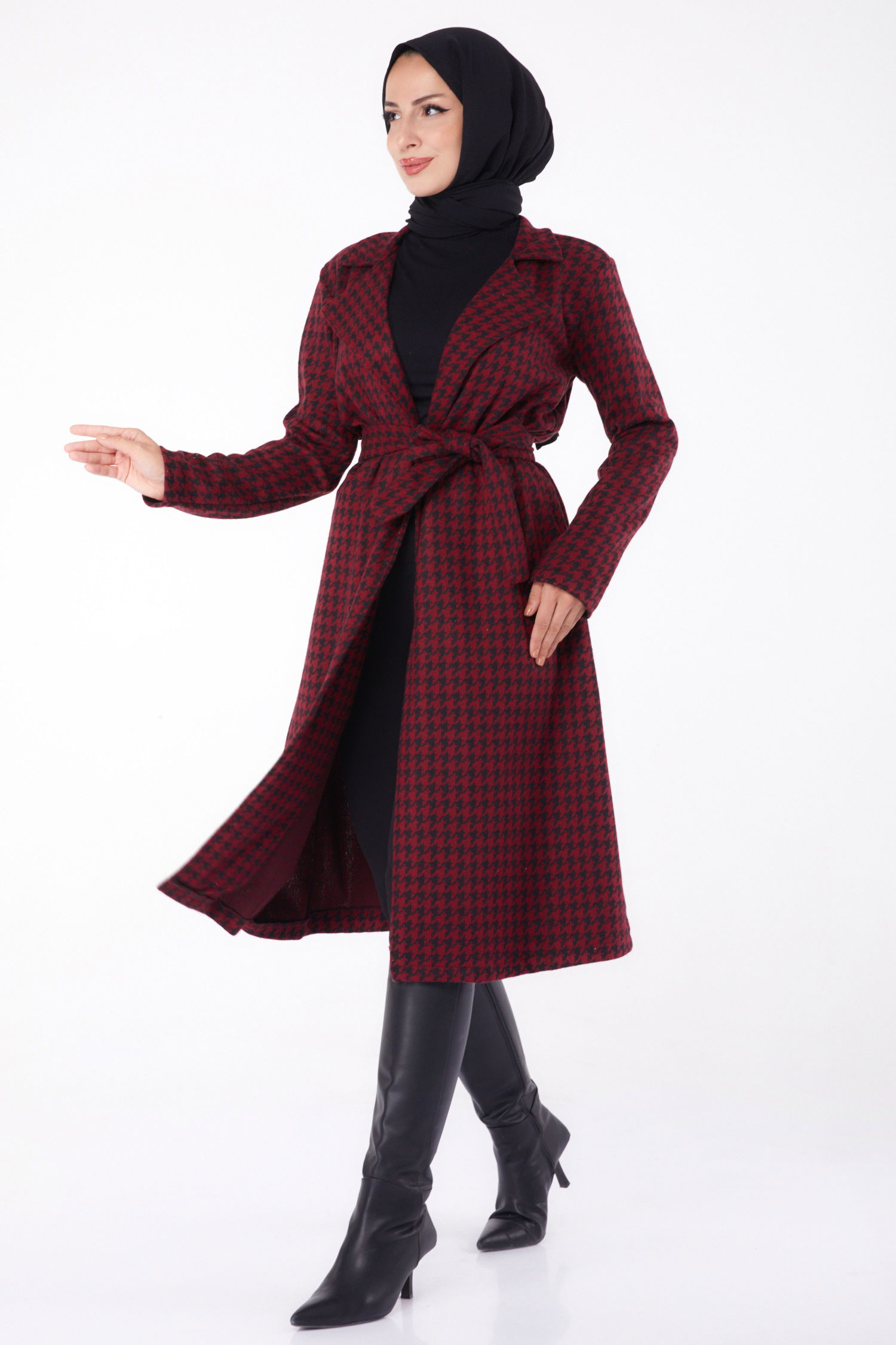 Kaşe Kaban Bordo - 13317 - 1