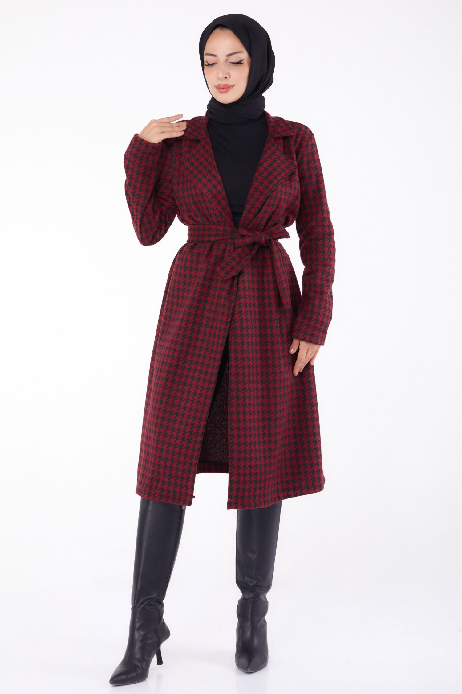 Kaşe Kaban Bordo - 13317 - 2