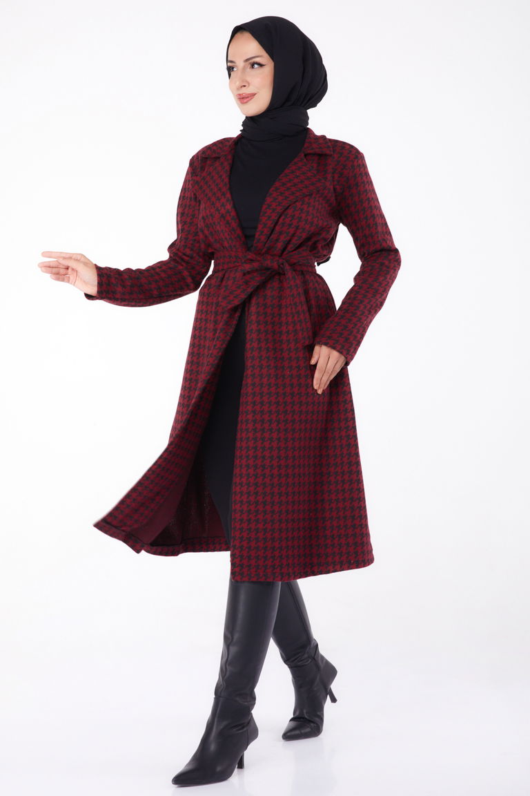 Kaşe Kaban Bordo - 13317 - TOFİSA